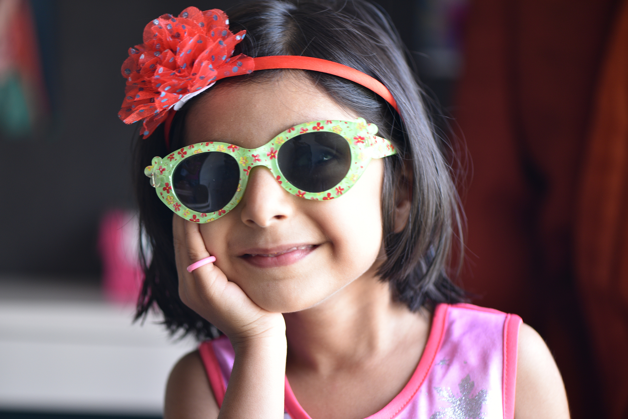 portrait of a girl wearing sunglasses