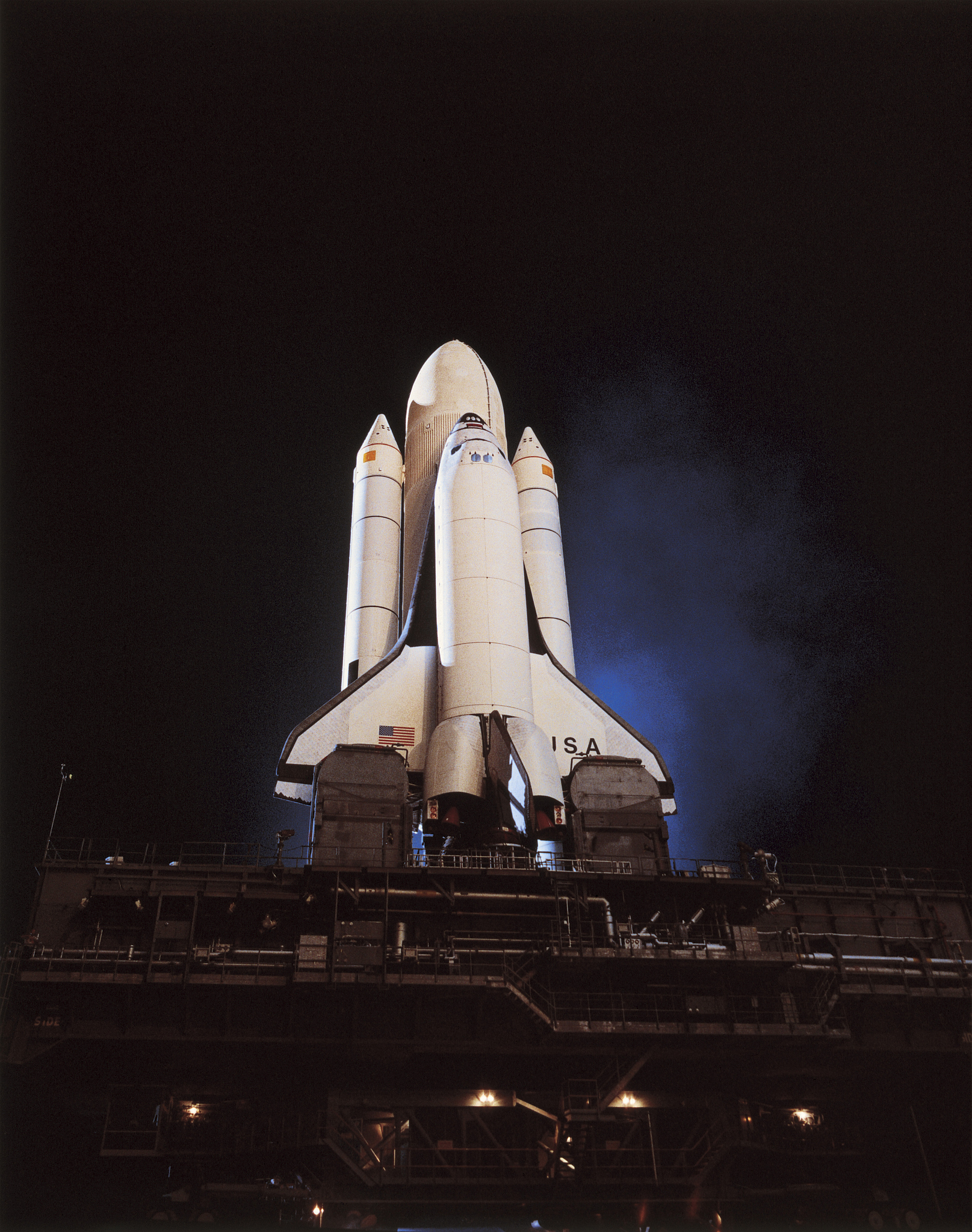 space shuttle at a launch pad