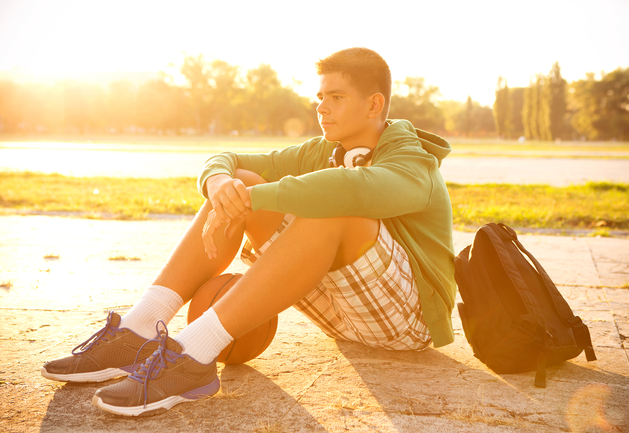 teenage boy outdoors.