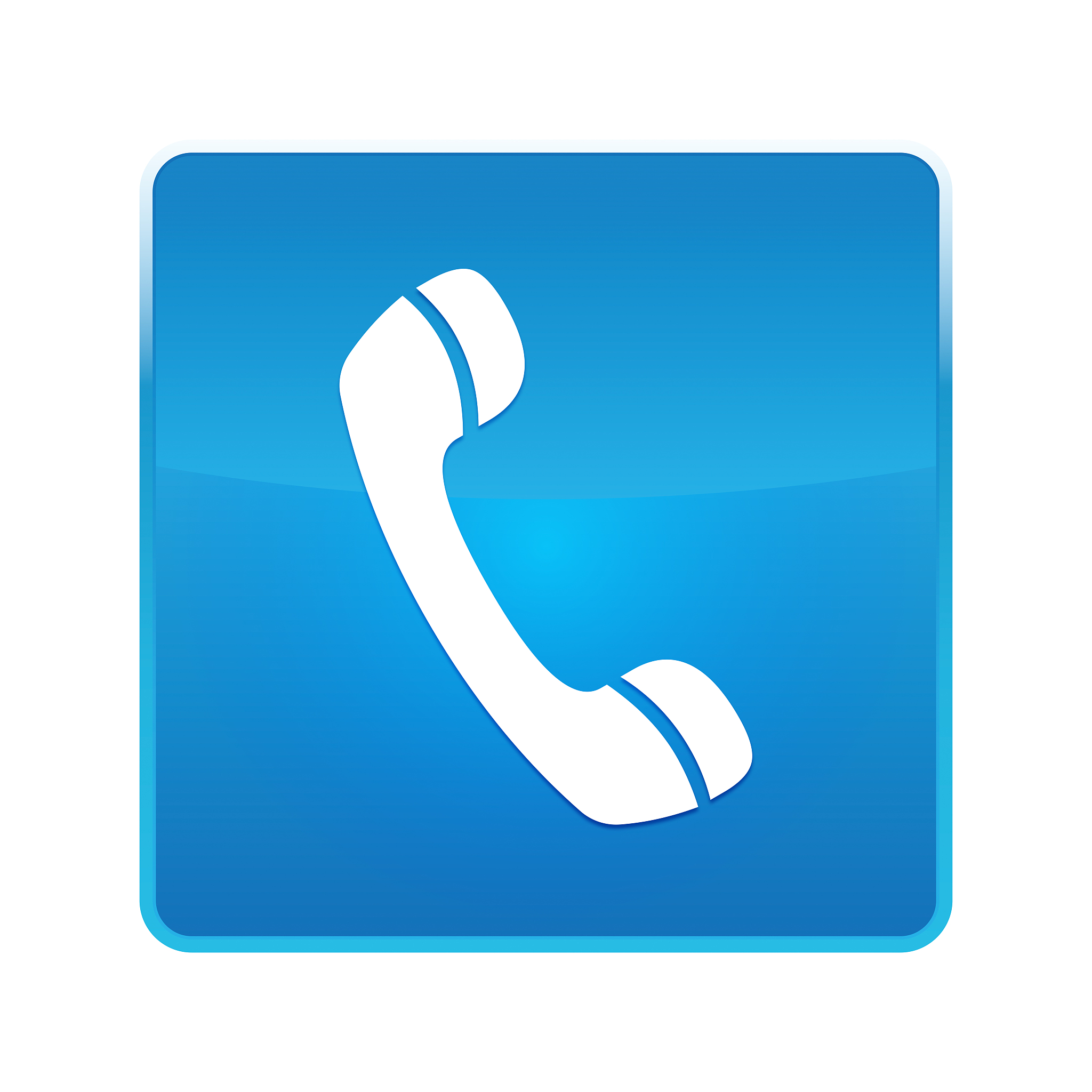 phone icon shiny blue square button