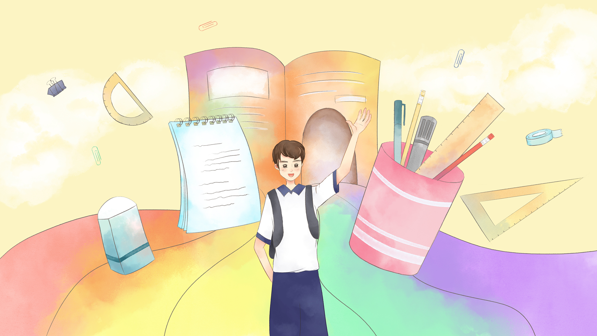 开学季学生文具男生版