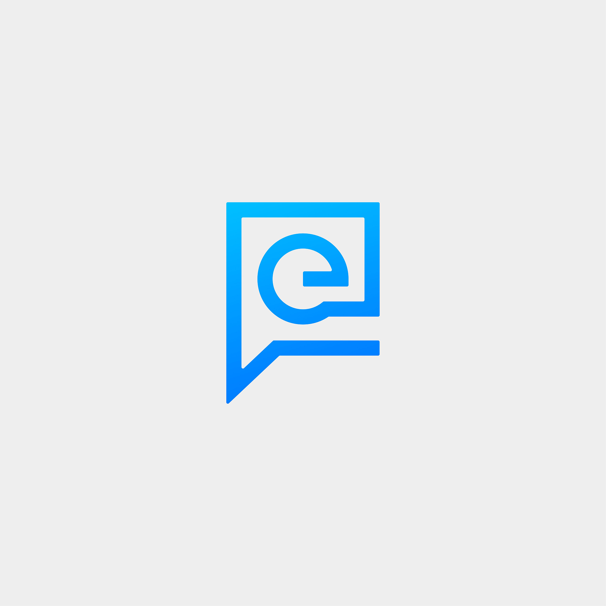 letter e chat icon template vector design