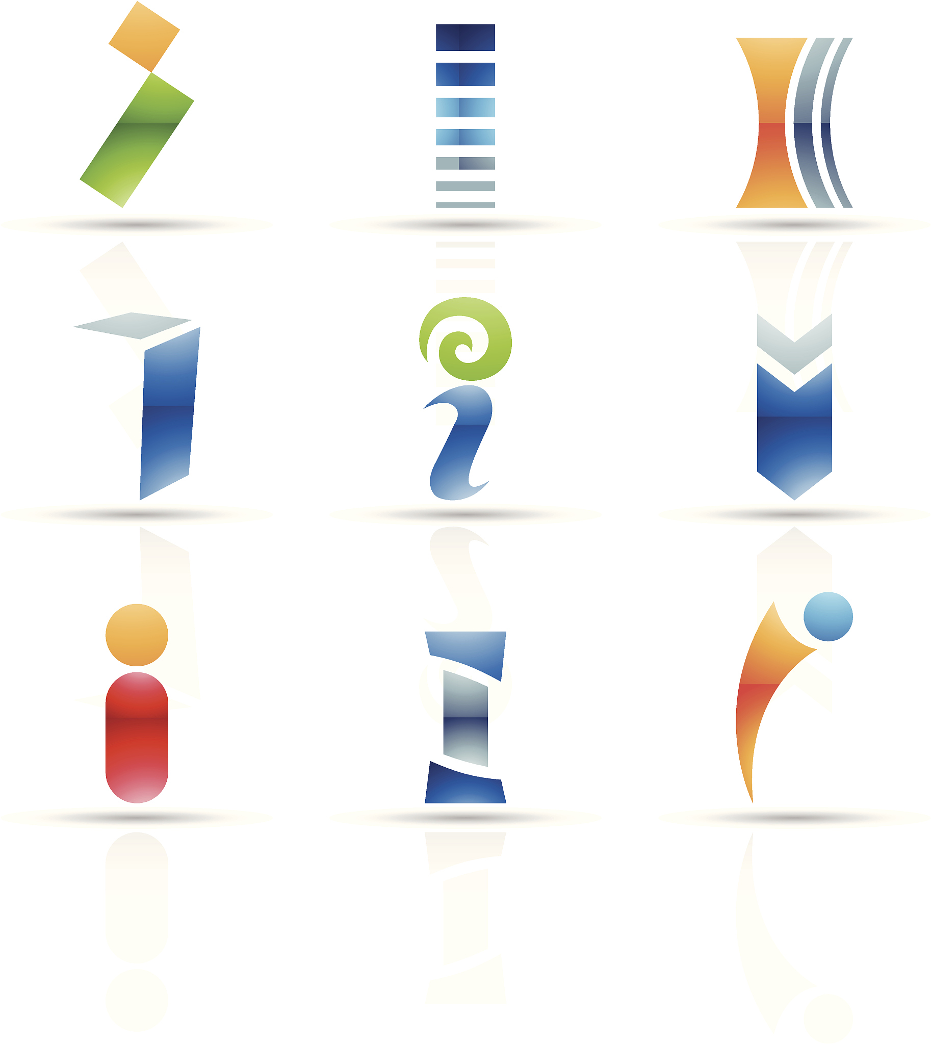 abstract icons for letter i
