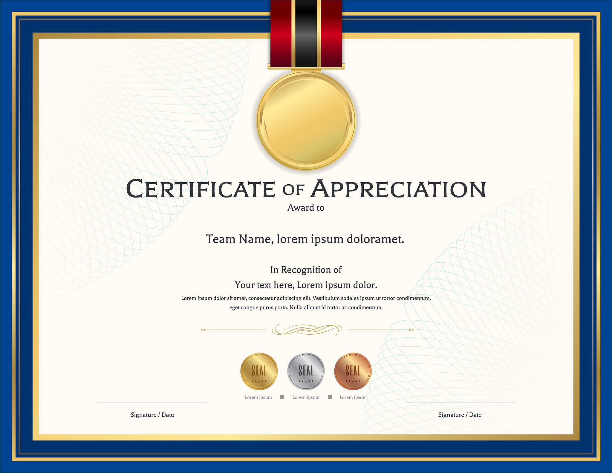 luxury certificate template with elegant border frame, diploma d