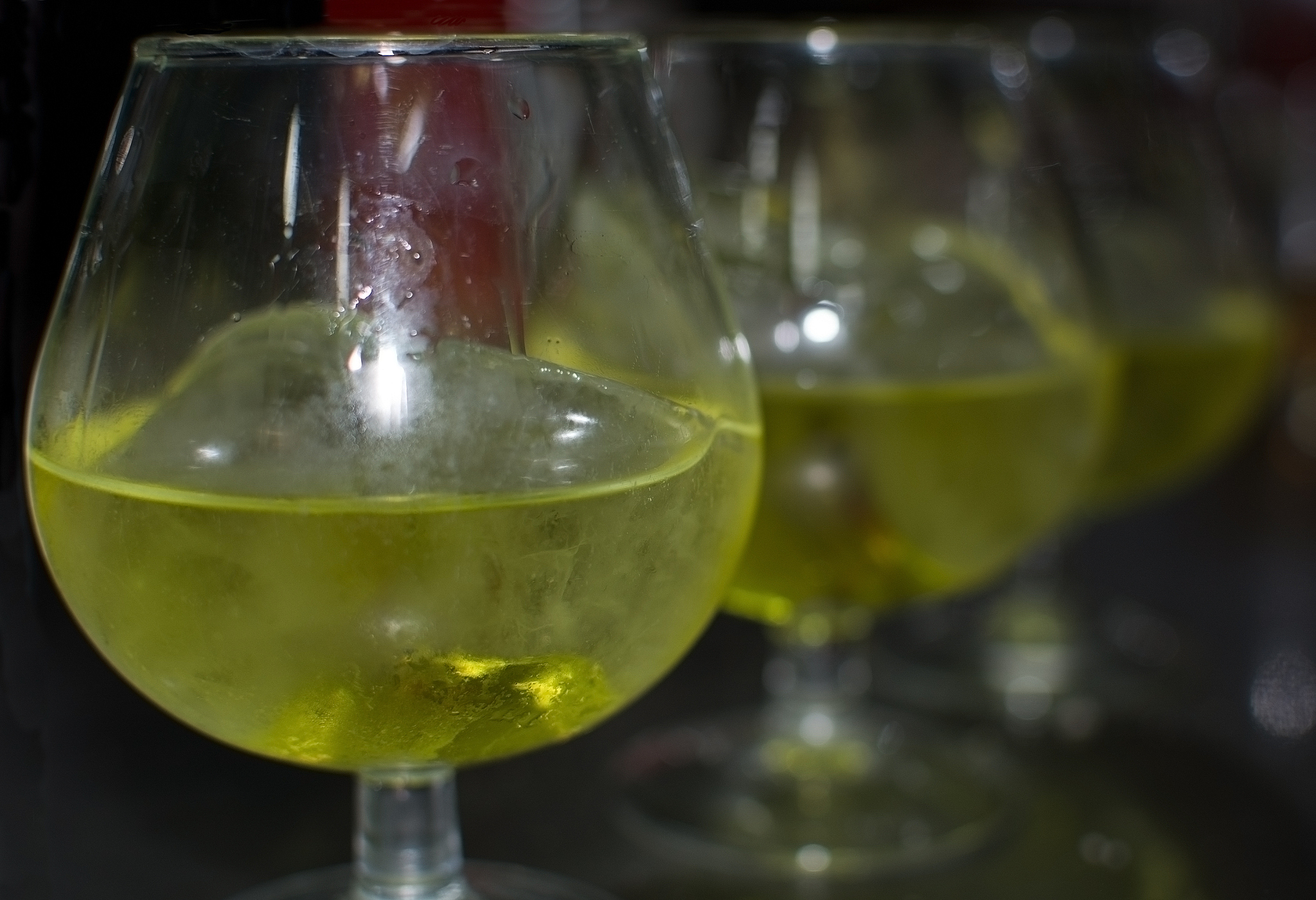 three glasses with hierbas liquor