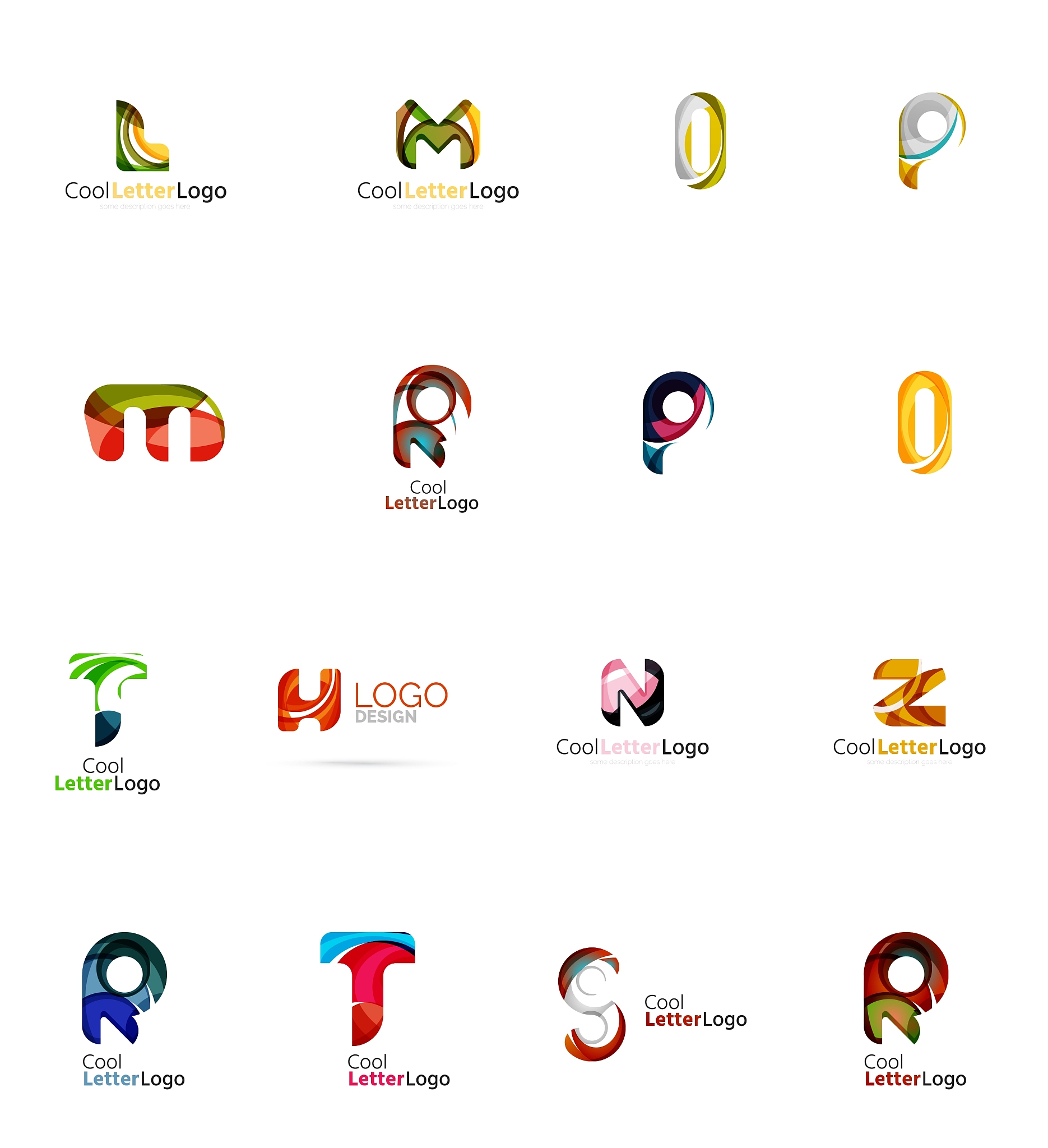 set of universal company logo ideas business icon