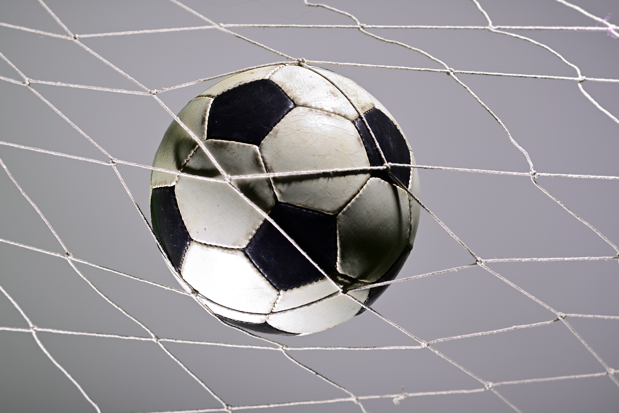 soccer ball in the net