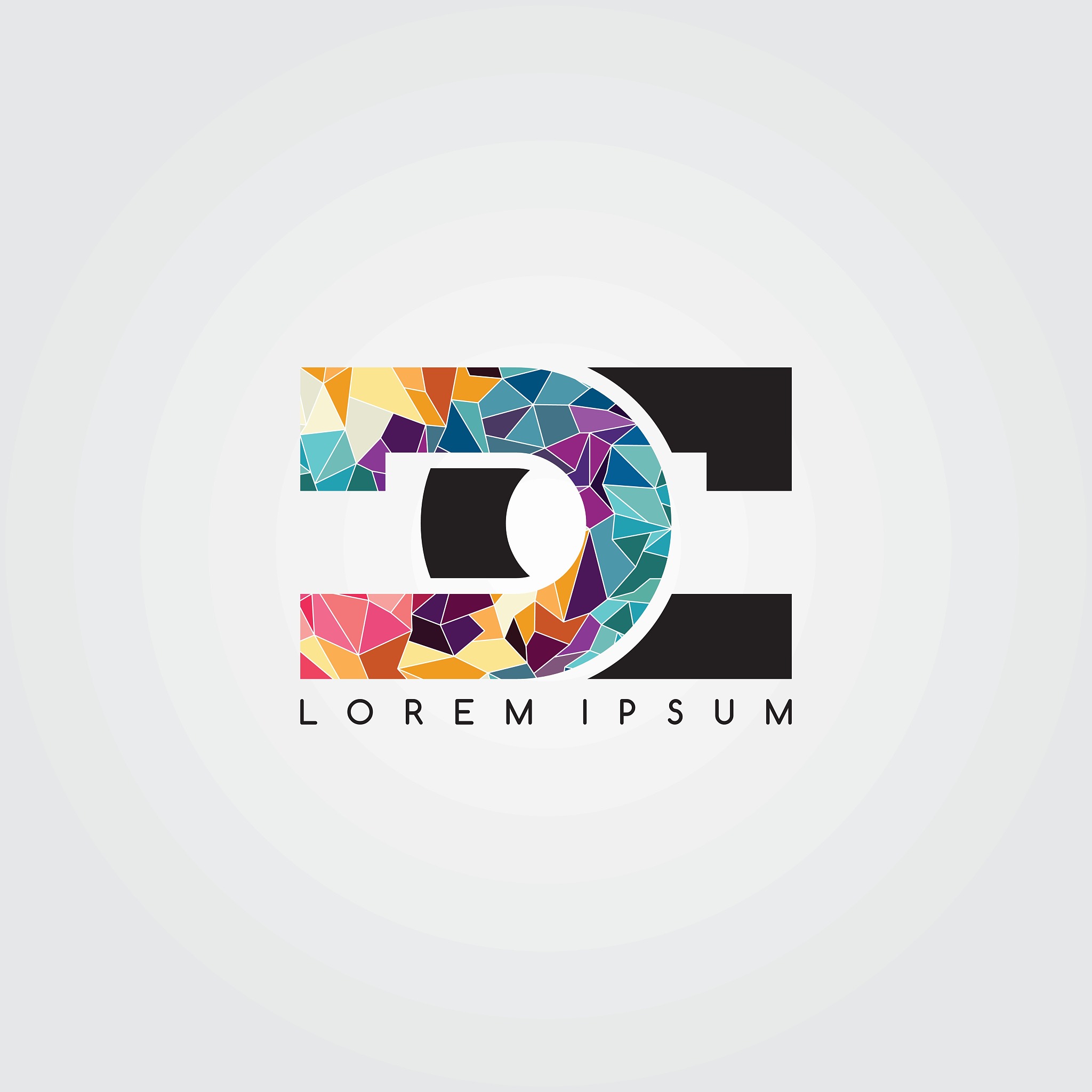 letter initial logotype logo abstract colorful geometrical