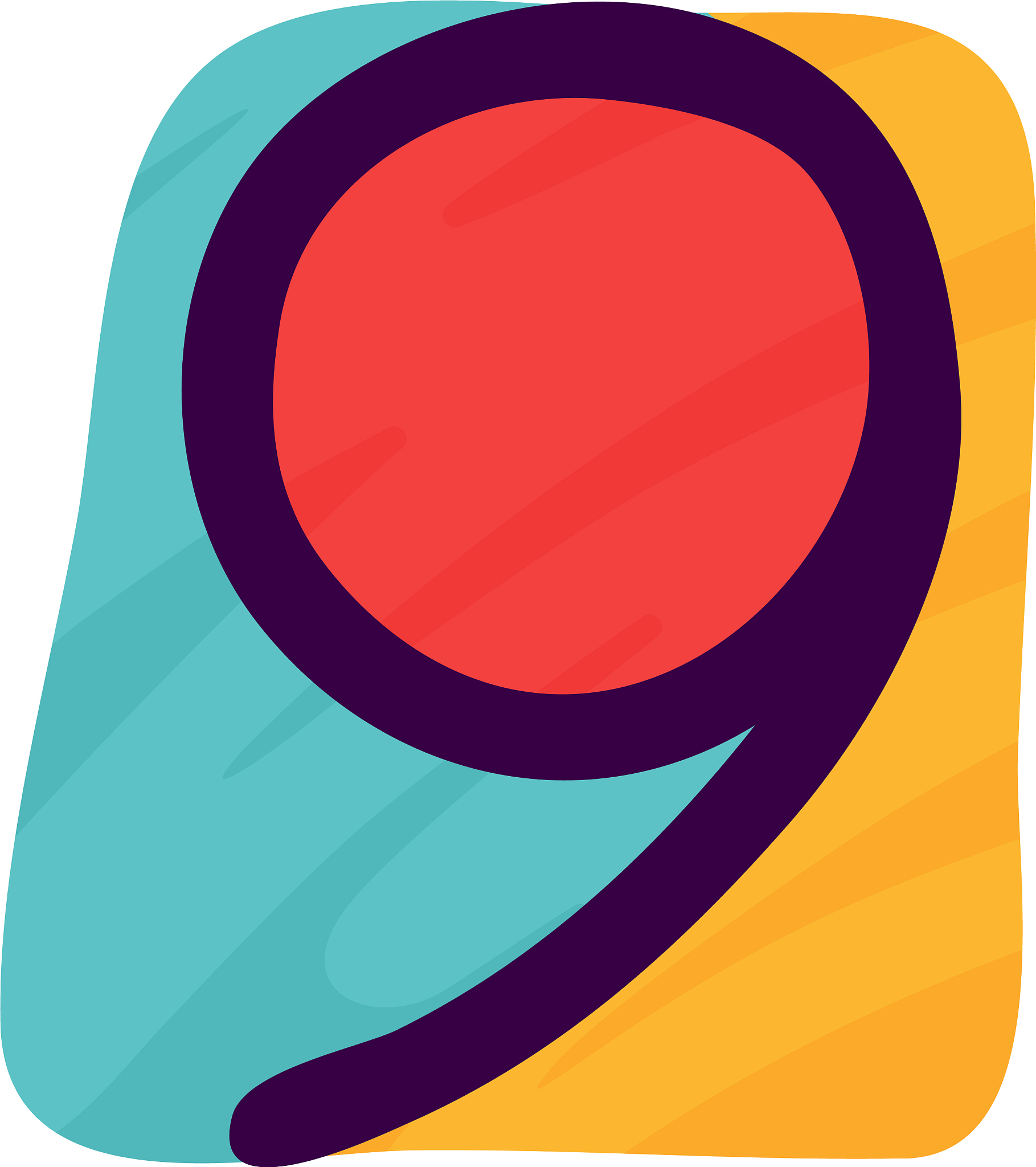 number nine logo in kids paper applique style