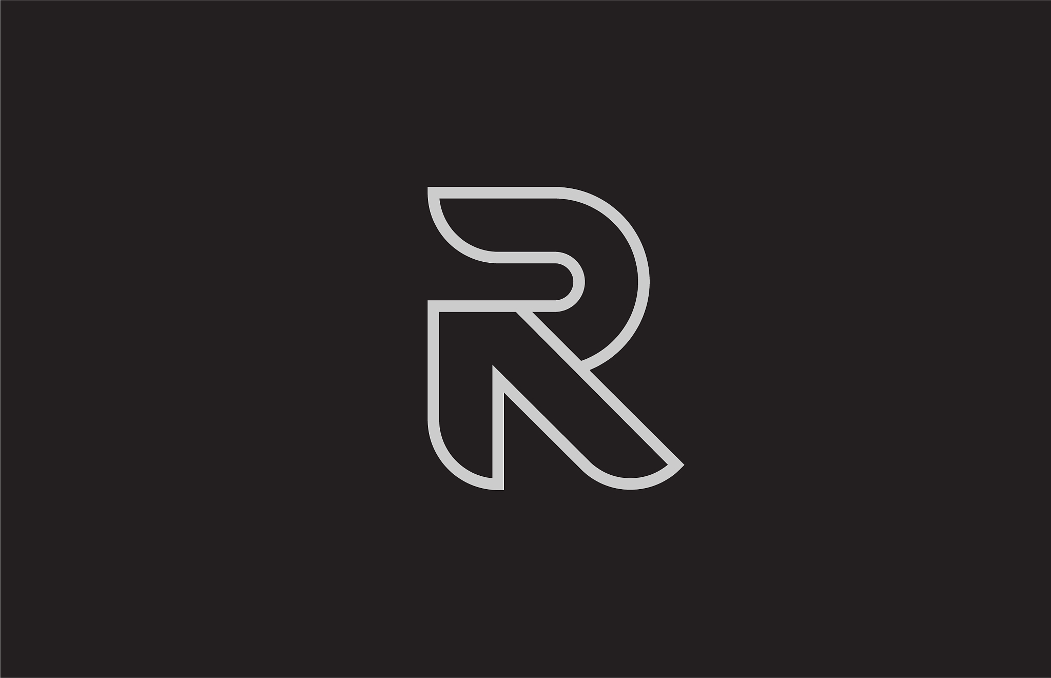 black and white alphabet letter r logo icon design