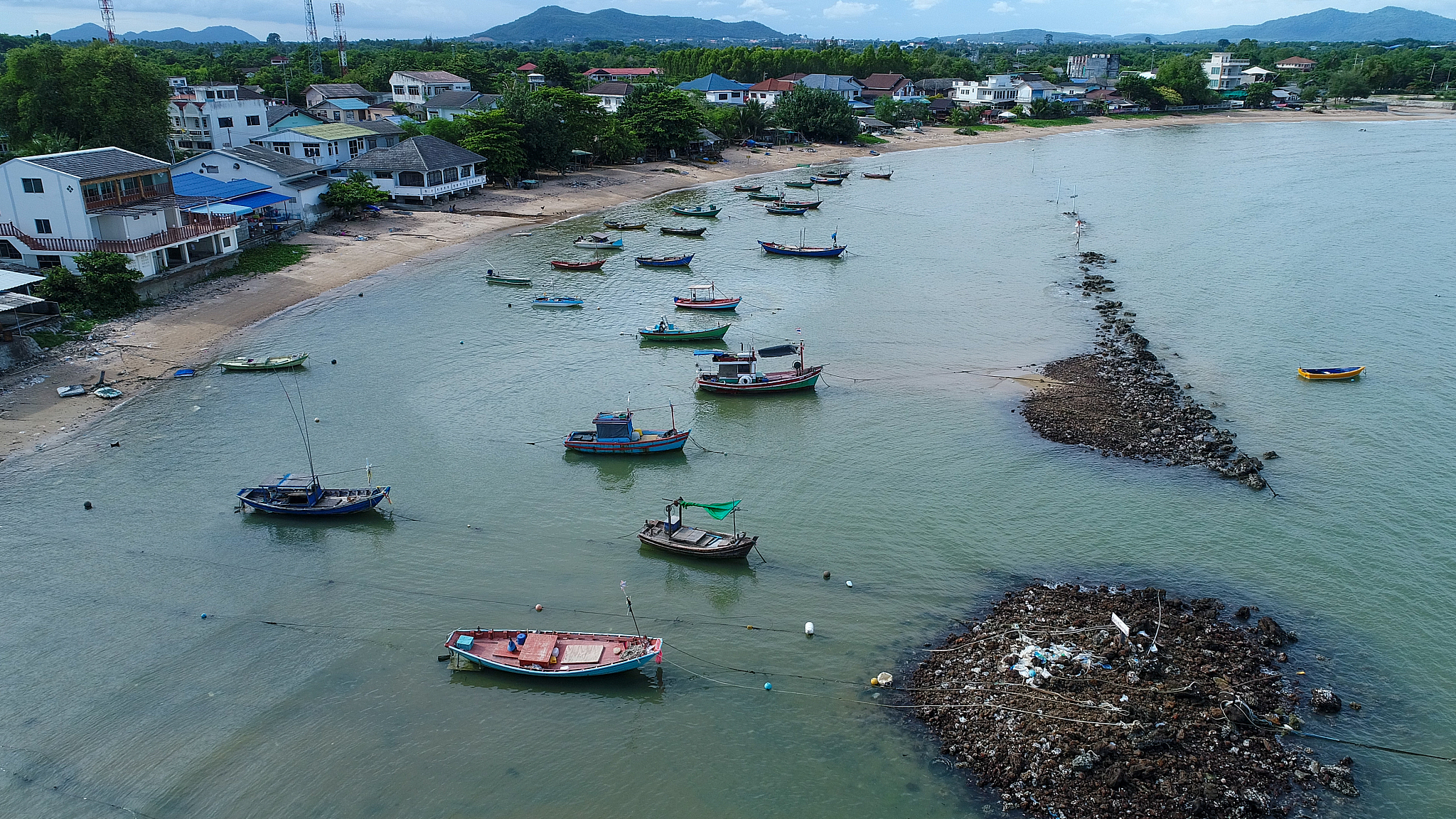fisherman's village and beach of ban kru chang in phla (phala) b