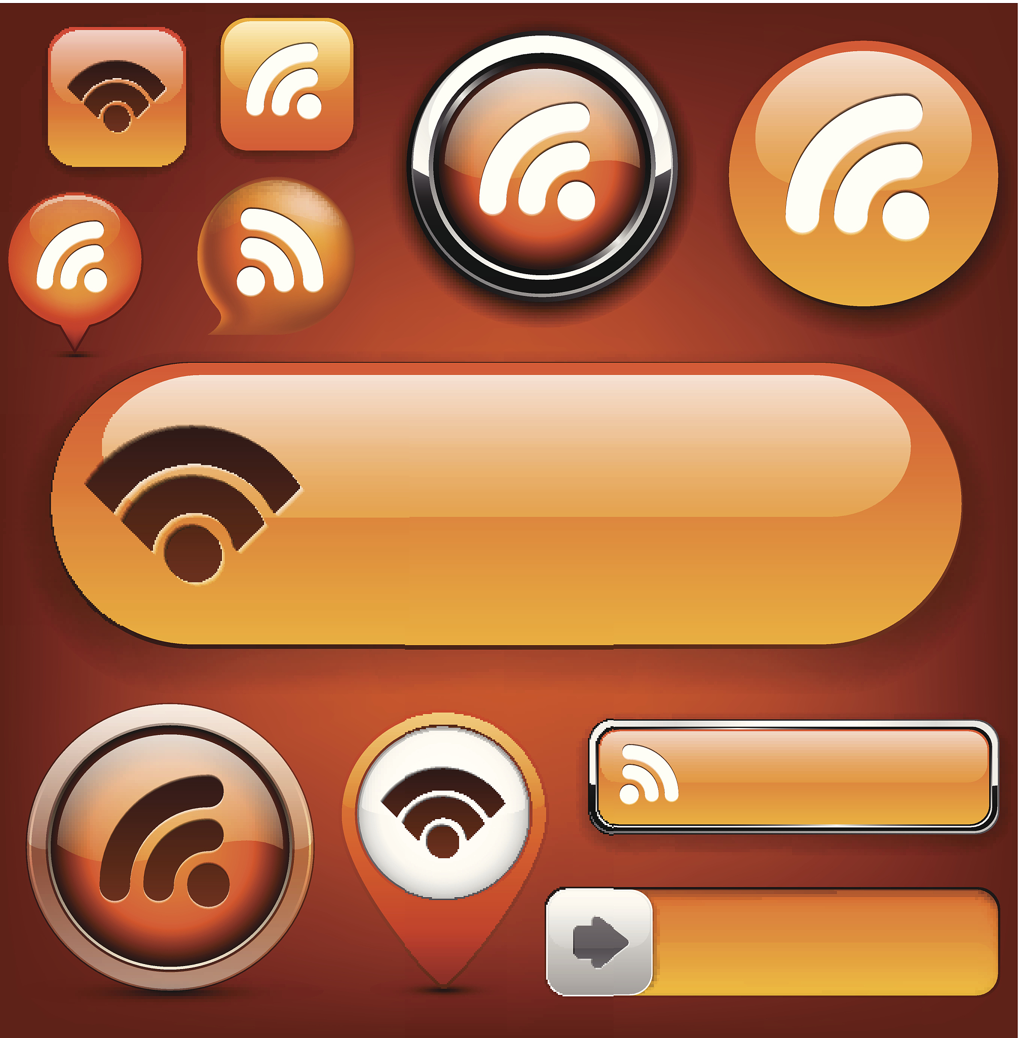 rss high-detailed modern buttons.