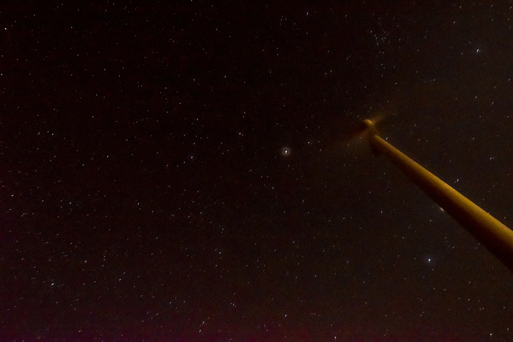 stars at wind generators filed near kaliakra cape, northern bulg