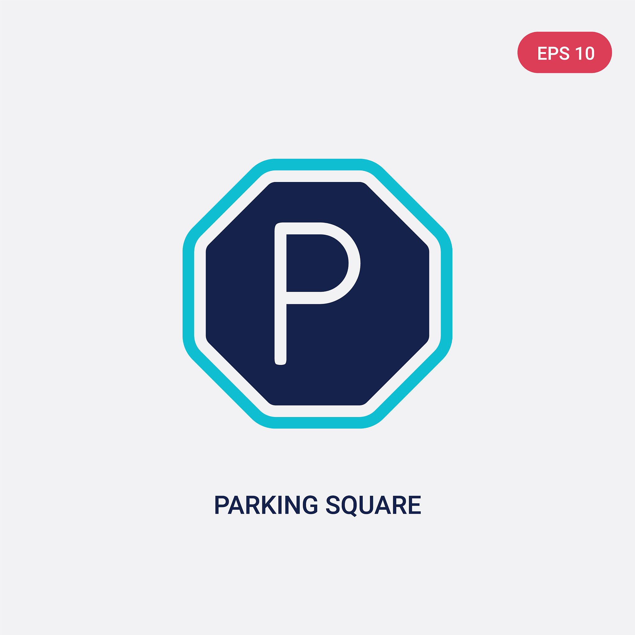 two color parking square icon from airport