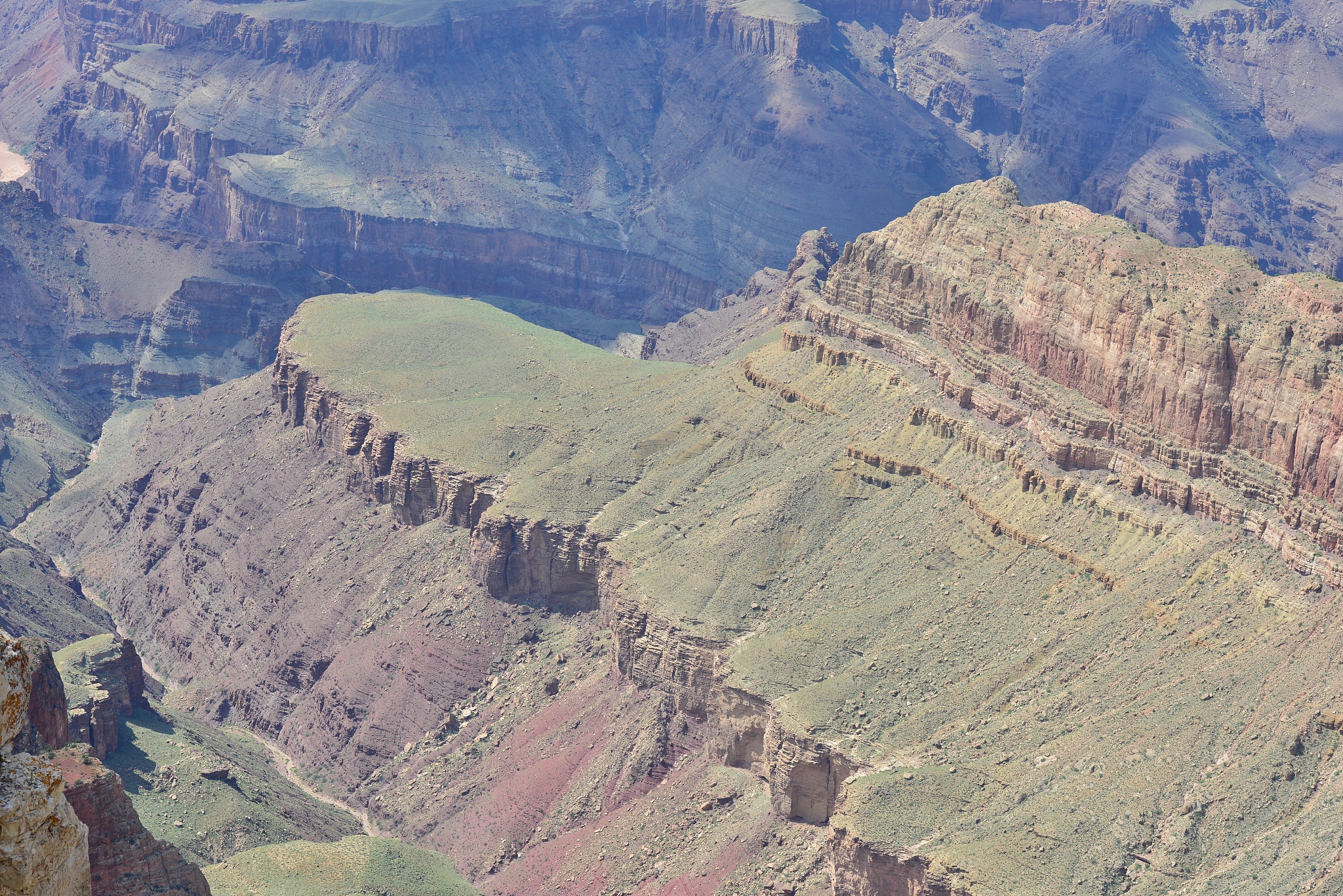 the grand canyon in sept on a hot day.