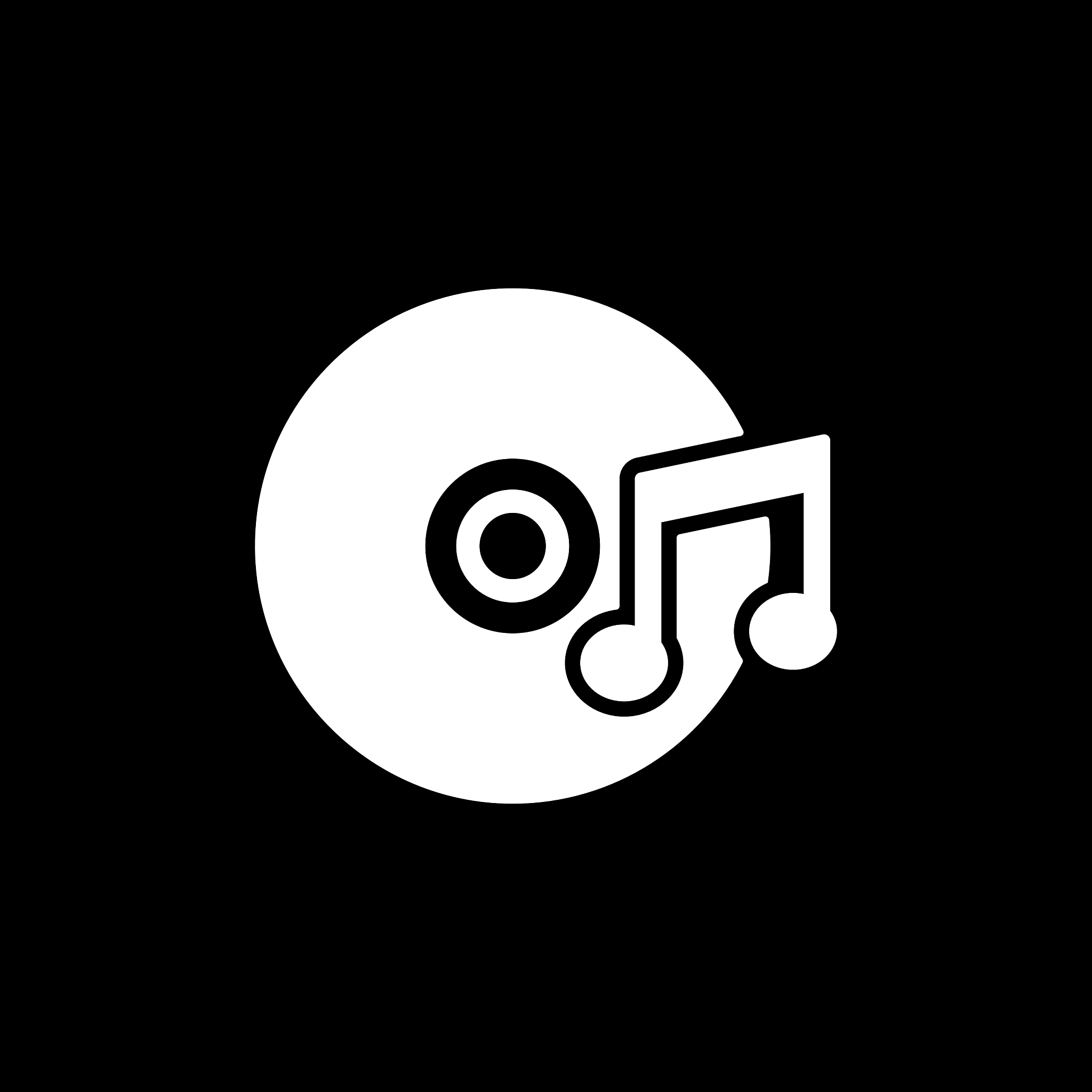 the music icon disc symbol flat