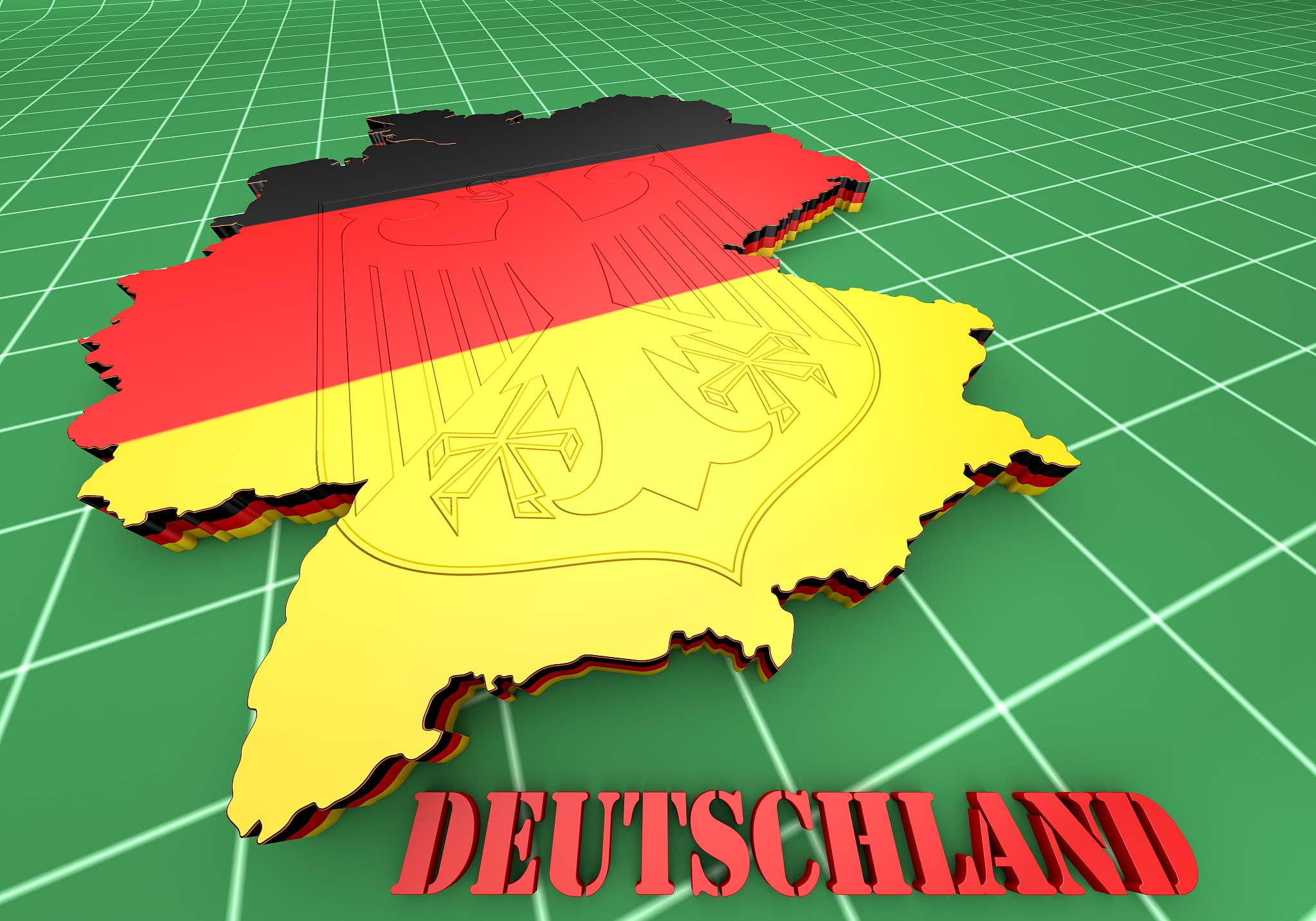 map of germany with flag