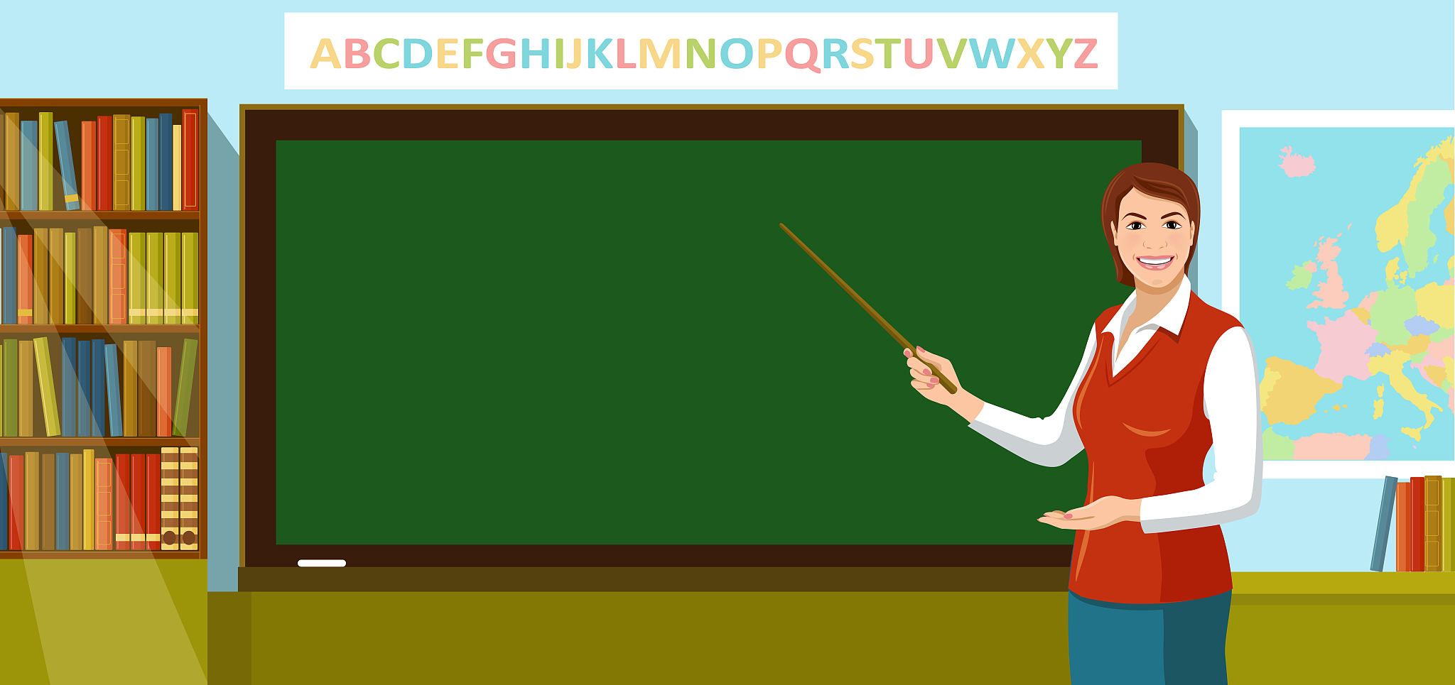 teacher is in the classroom