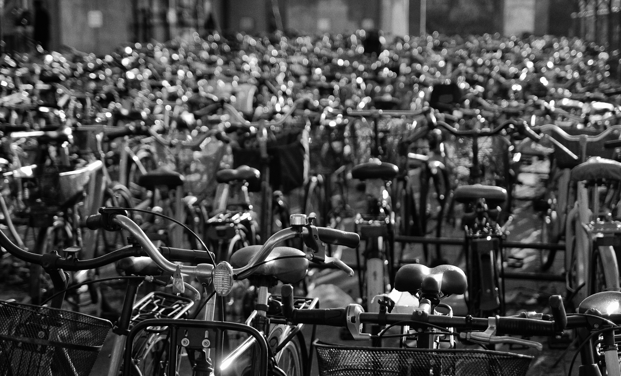 bicycles parked in parking lot