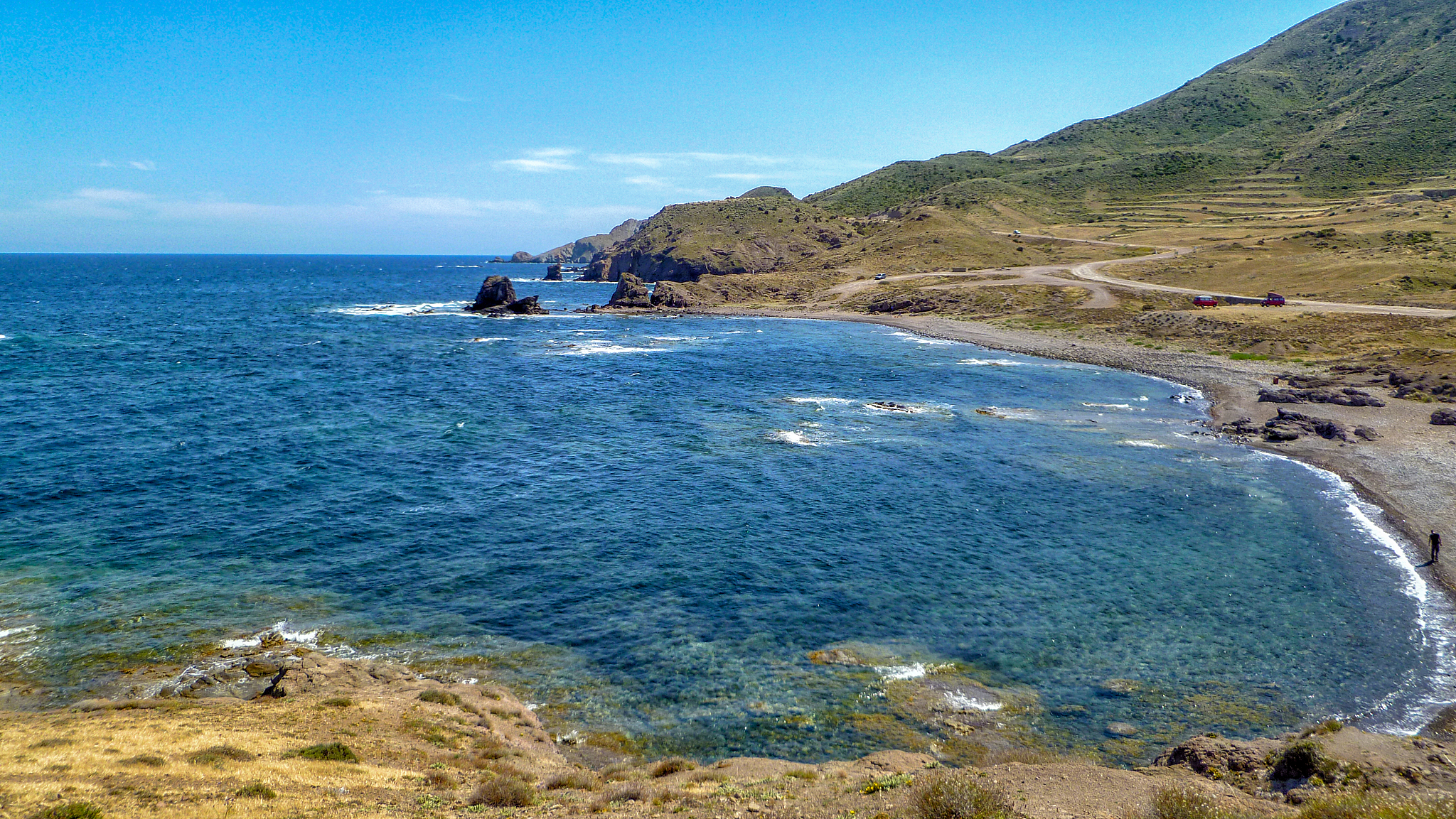 scenic view of sea against blue sky