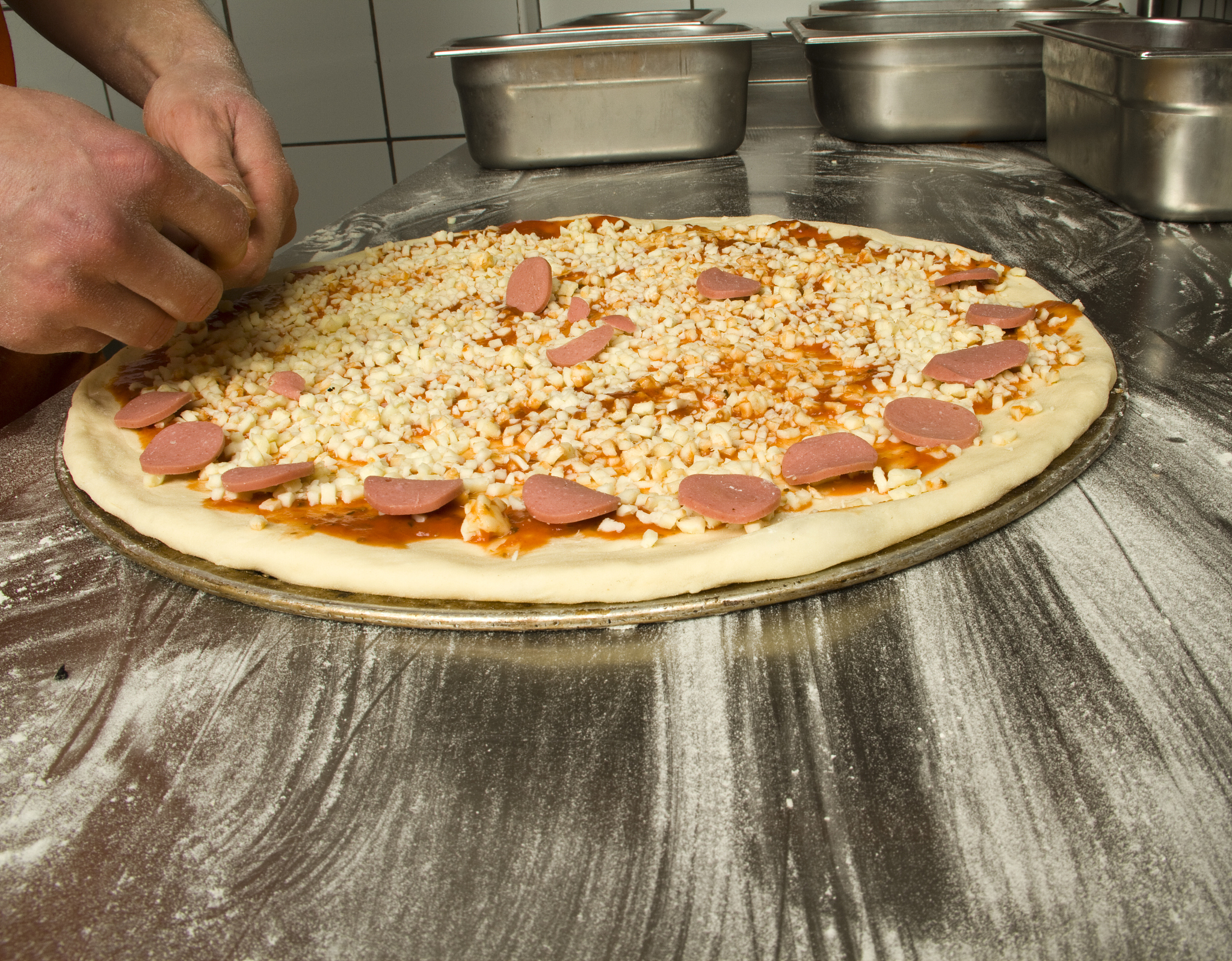 making pizza