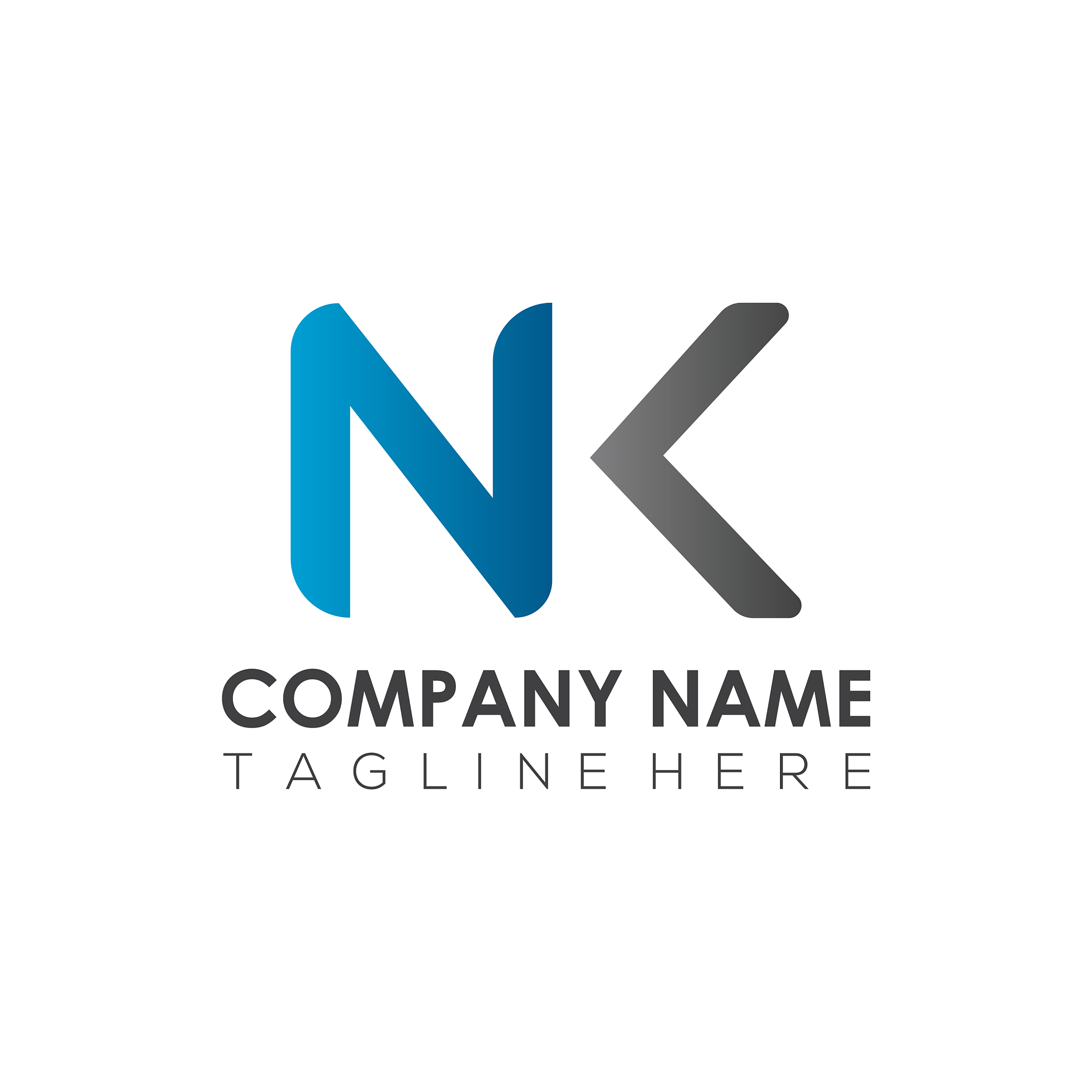 initial letter nk logo design template creative