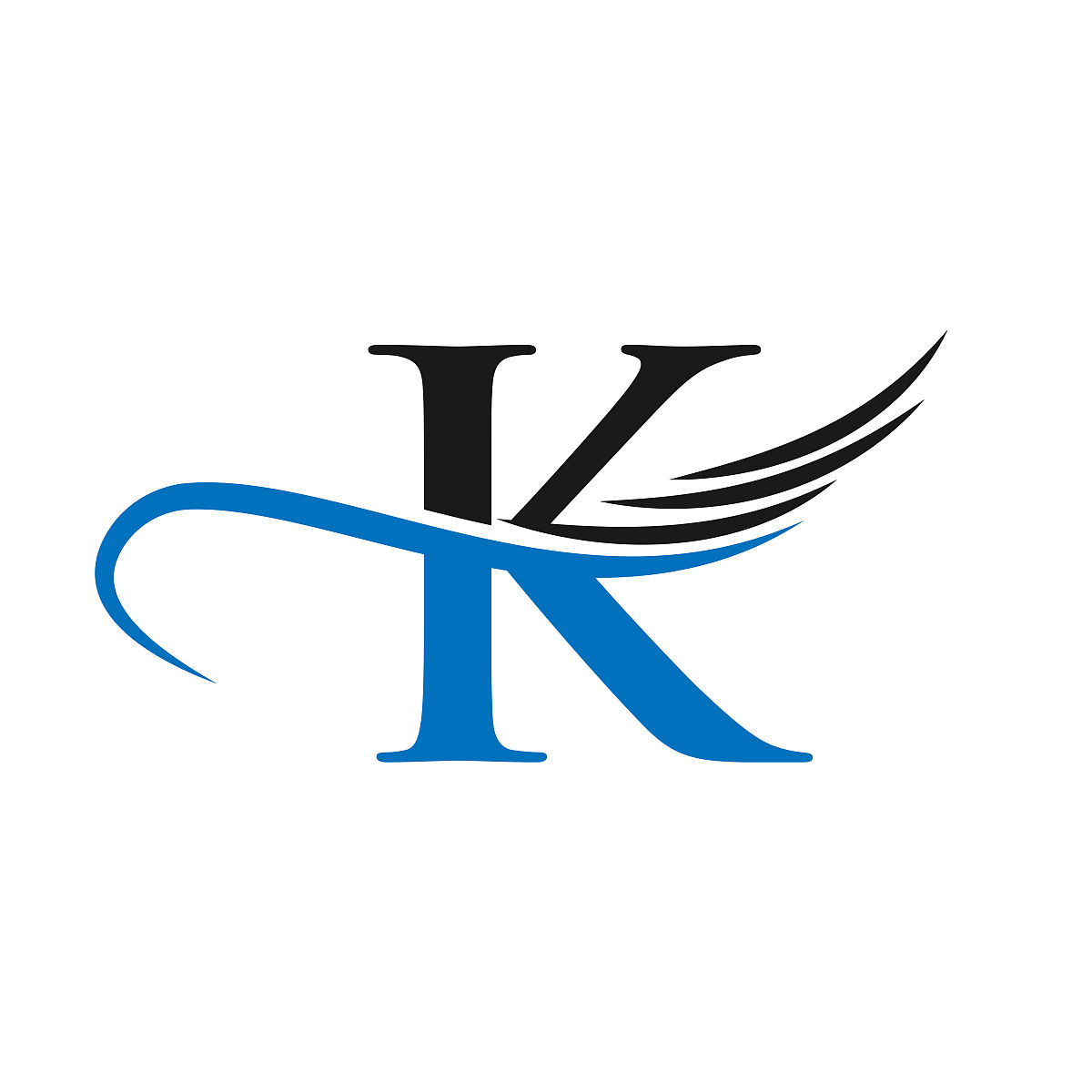 字母k标志设计商业标识.独特的标志设计k字母,创意和极简主义的概念
