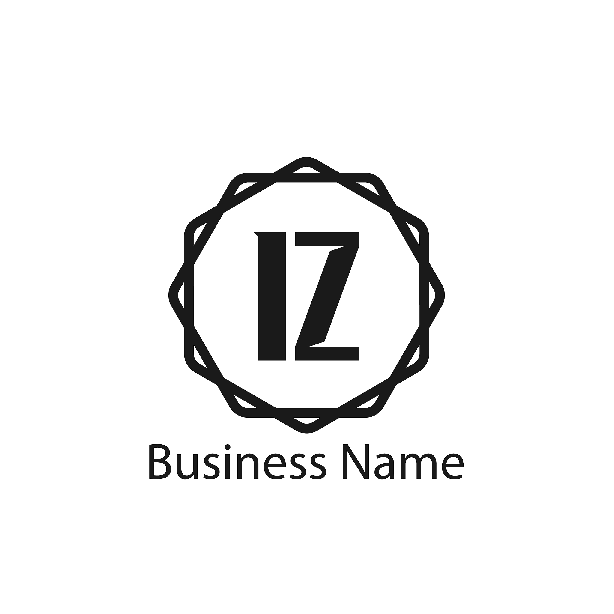 initial letter iz logo template design