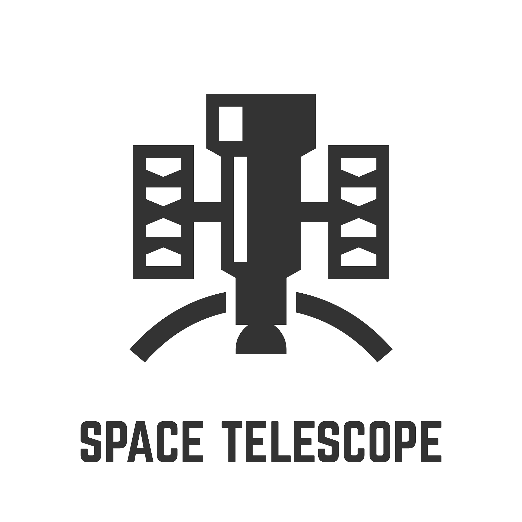 space telescope glyph icon with science technology astronomy opt