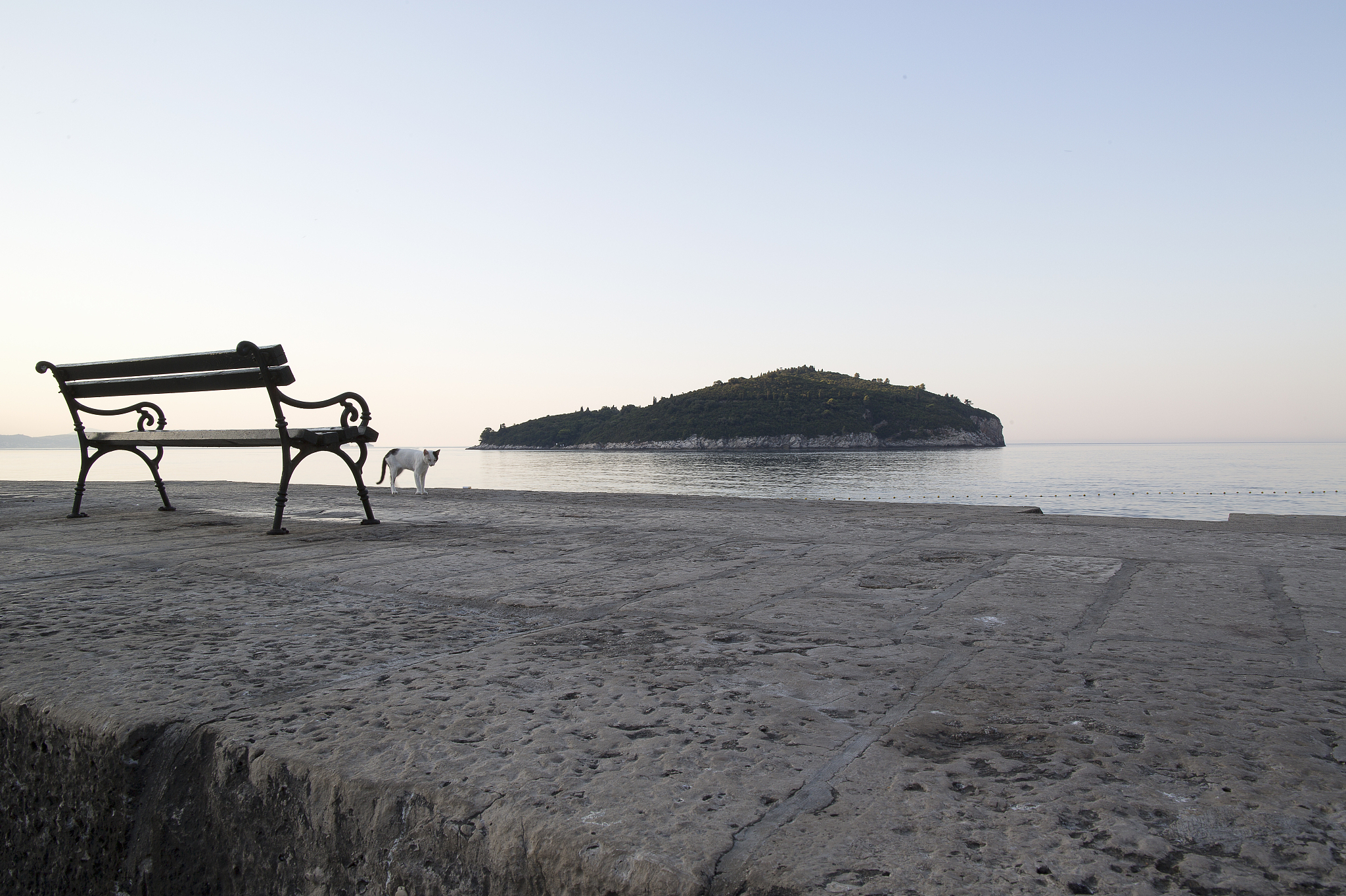 view from bench of lokrum island,dubrovnik