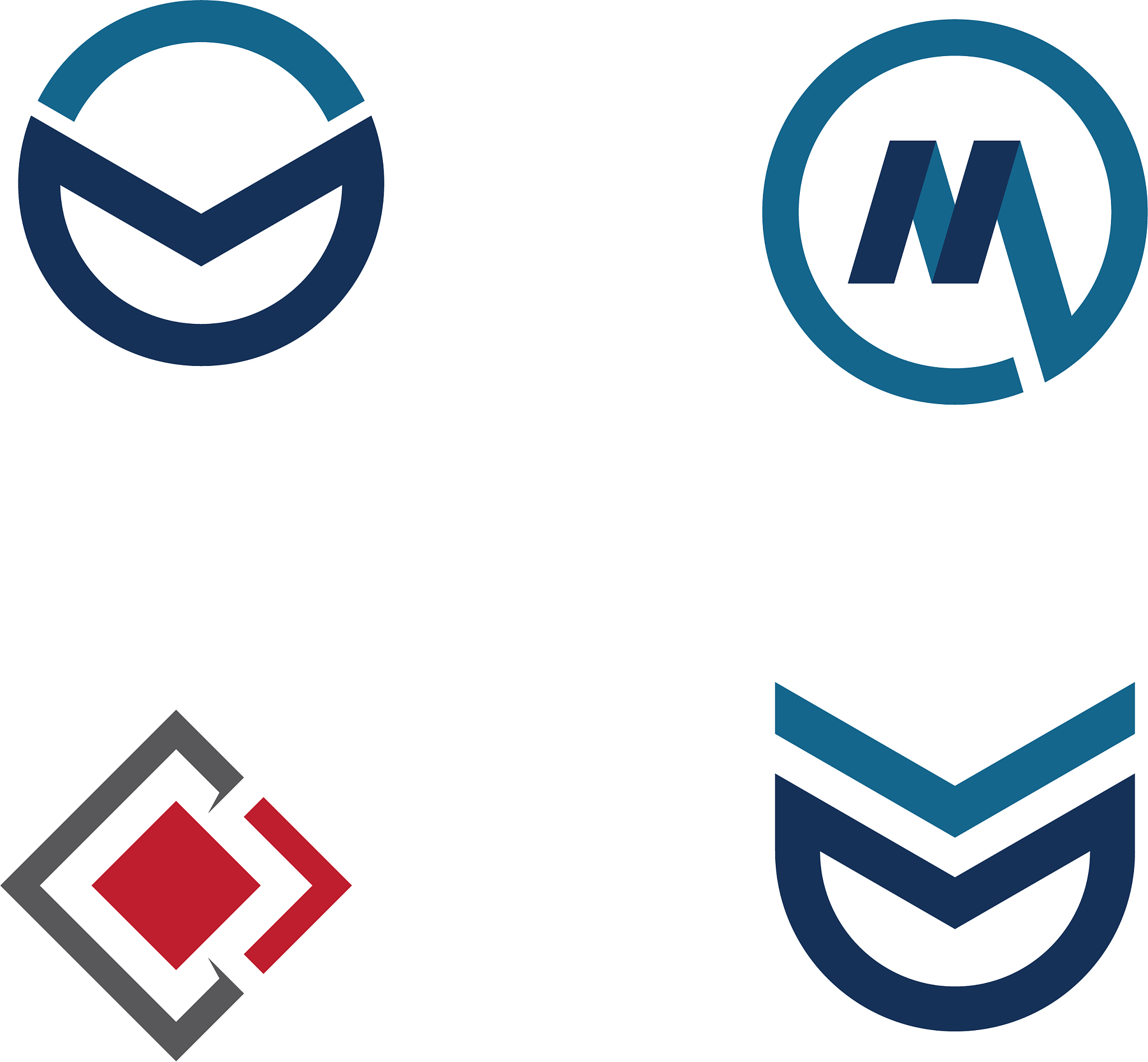 m letter logo template