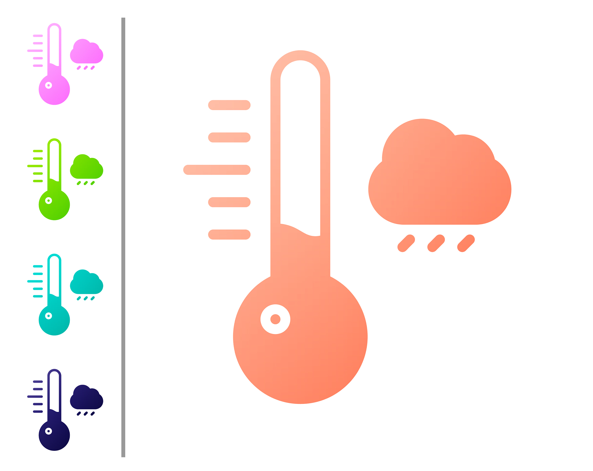 coral meteorology thermometer measuring icon