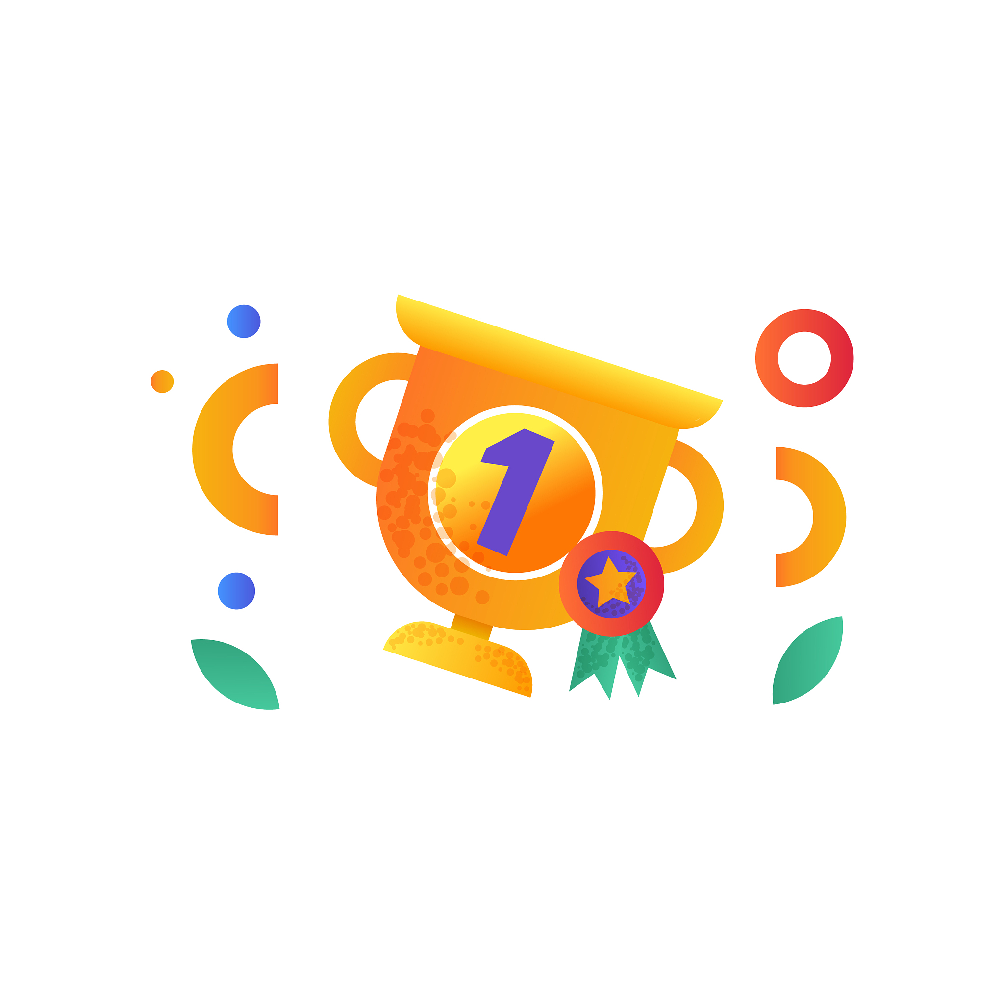 golden tophy cup and medal sport fitness