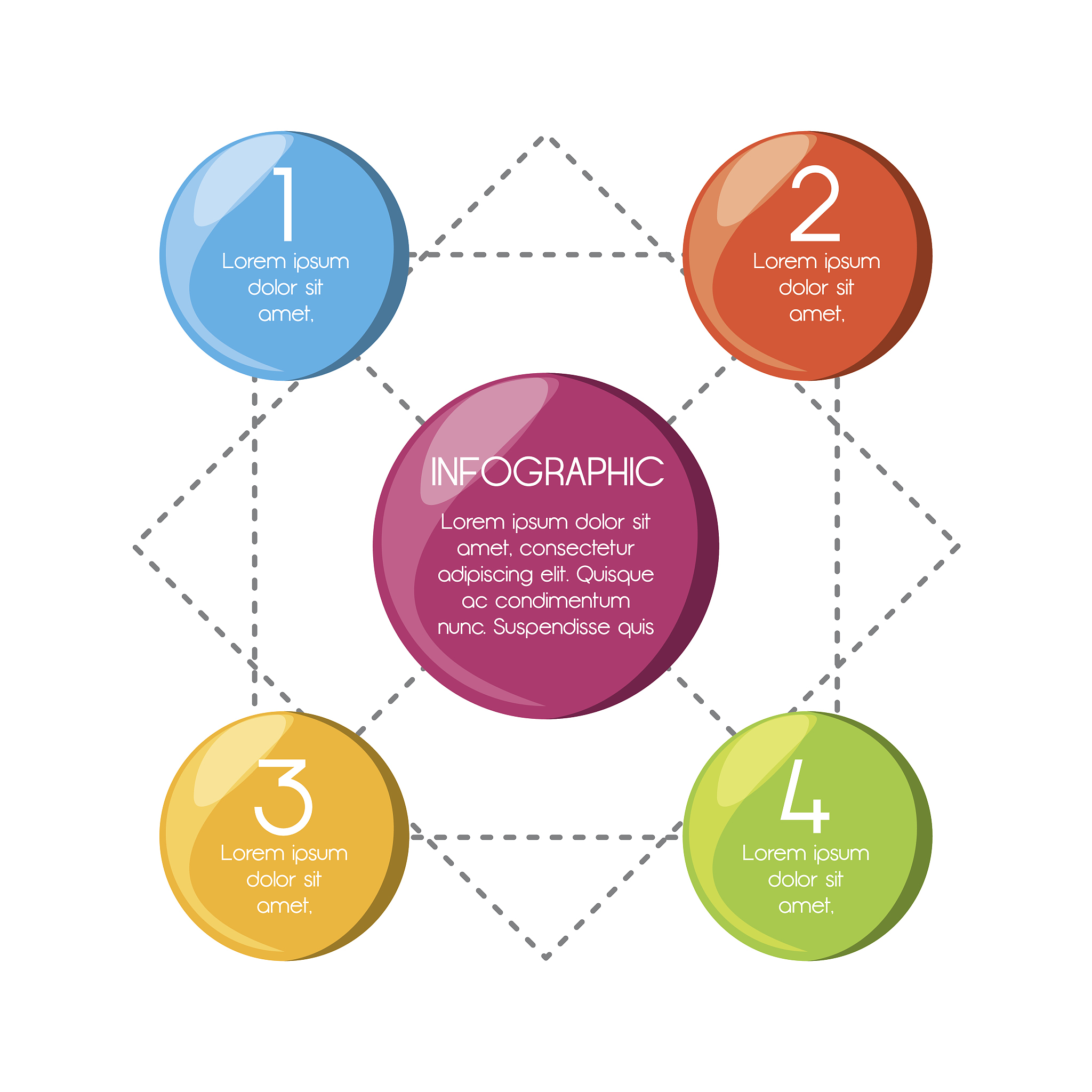 infographic template circle and steps number information