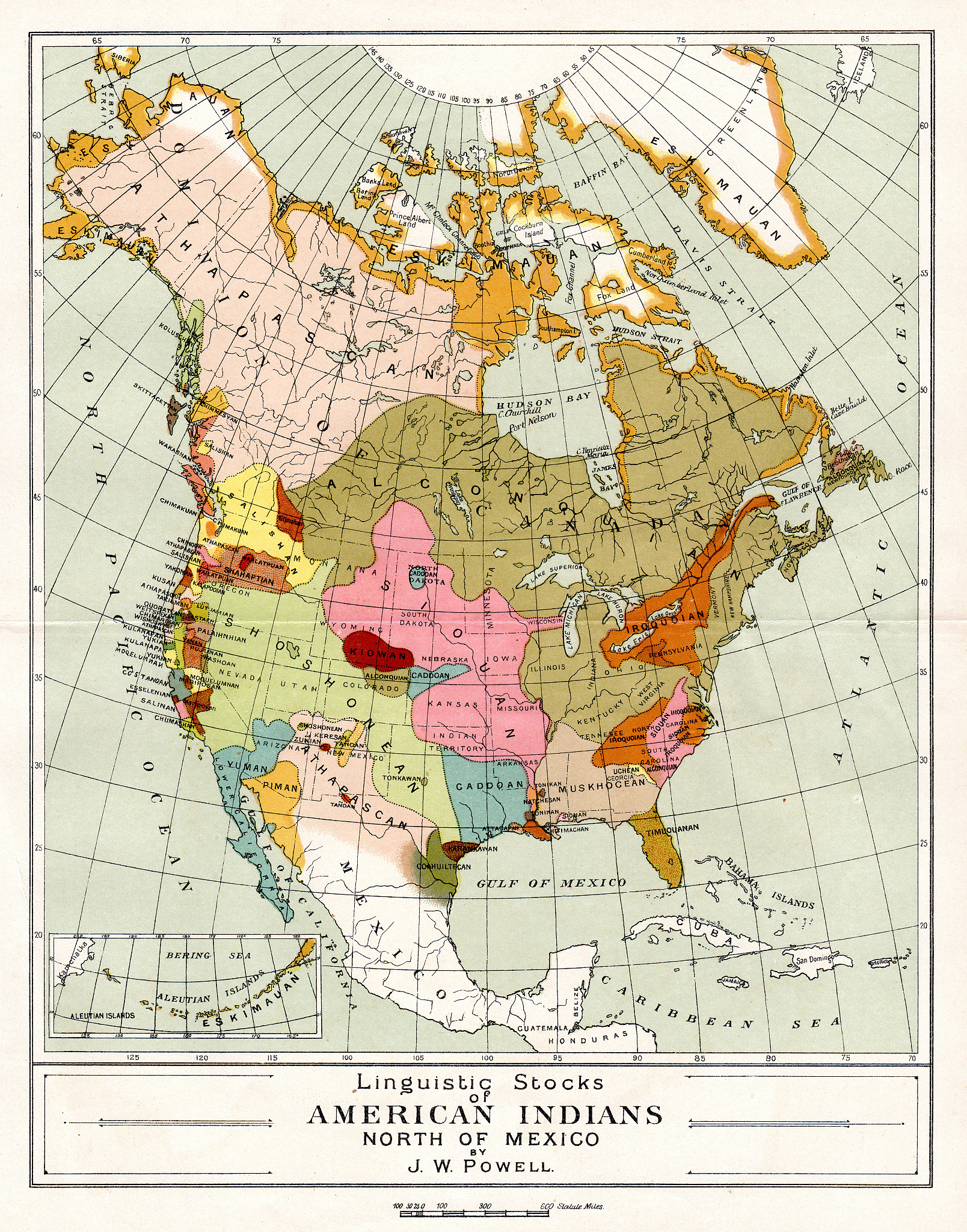 map of american indians north of mexico 1894