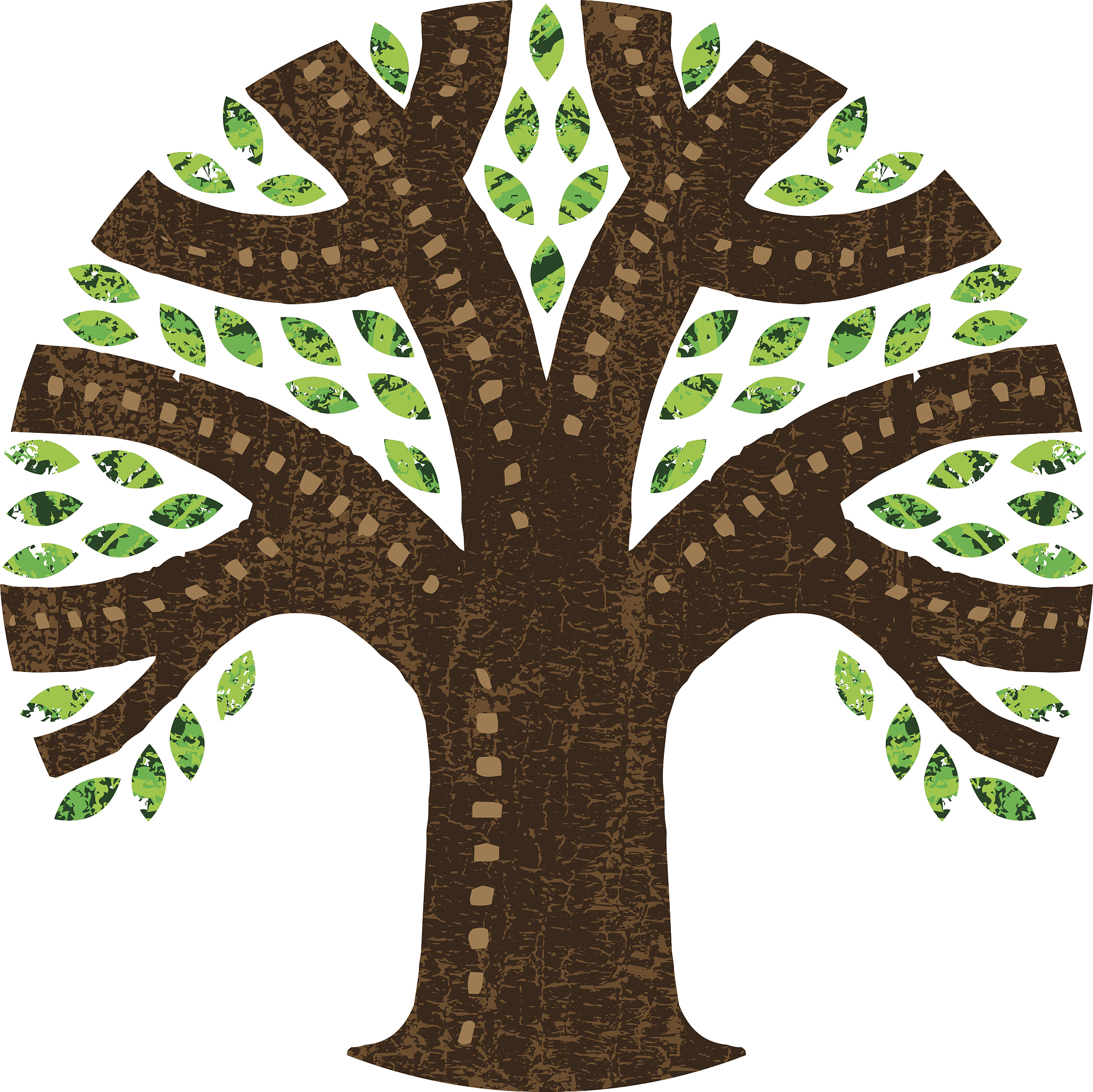 hand drawn round tree illustration