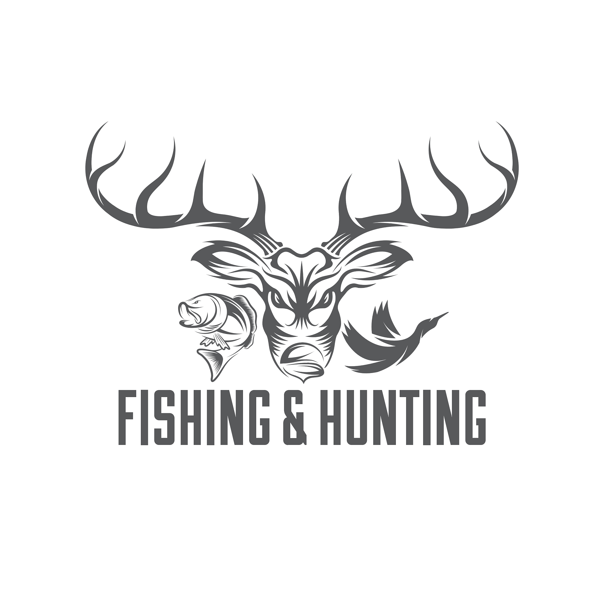 vintage hunting and fishing design template