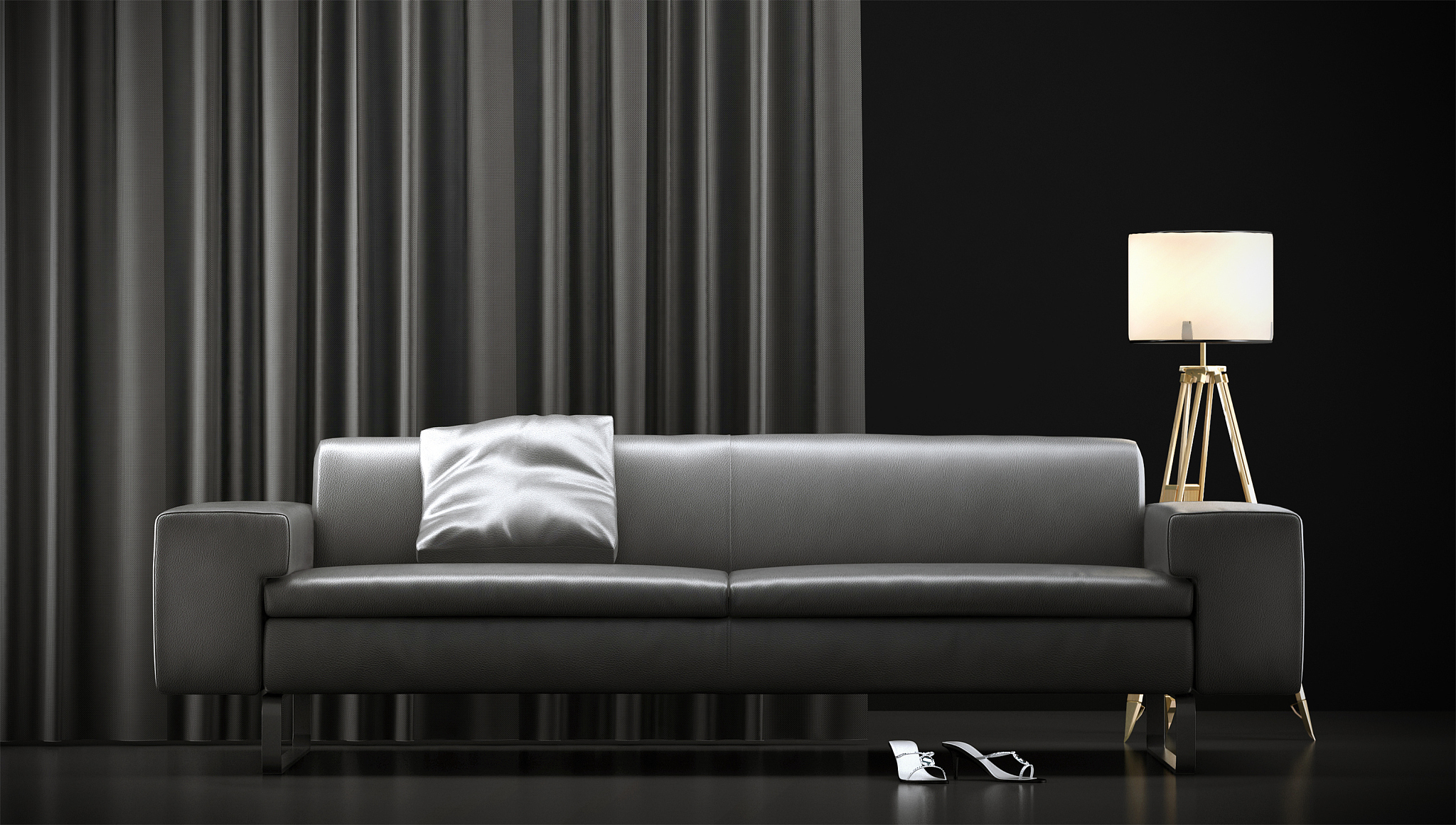 black sofa