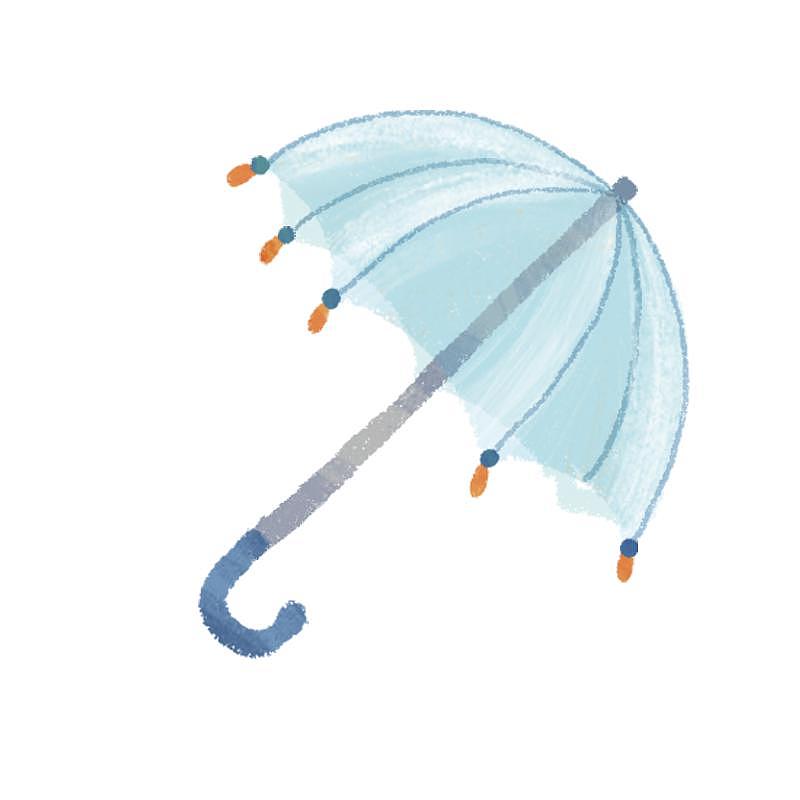 透明蓝色雨伞