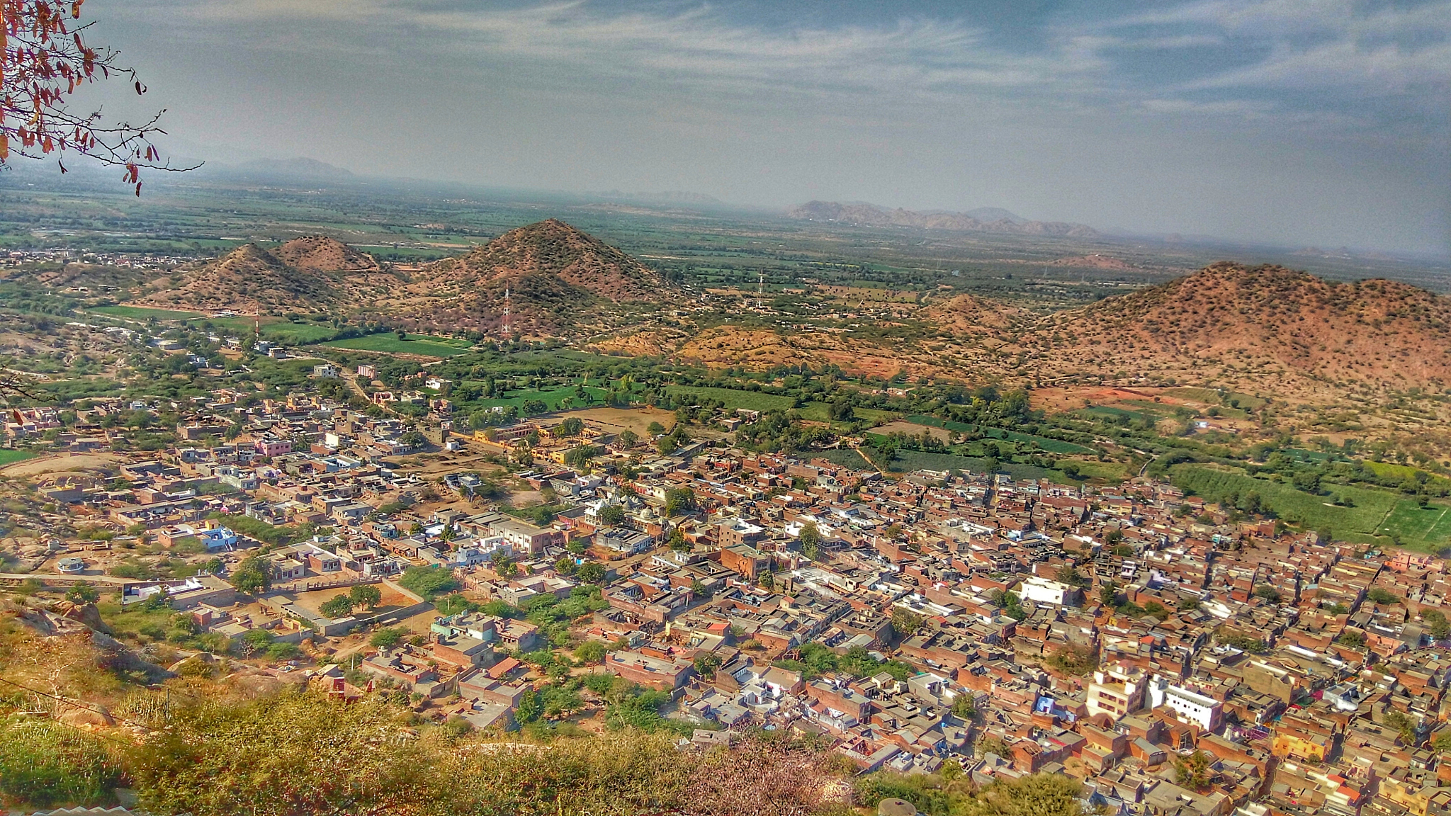 aerial view of rural landscape
