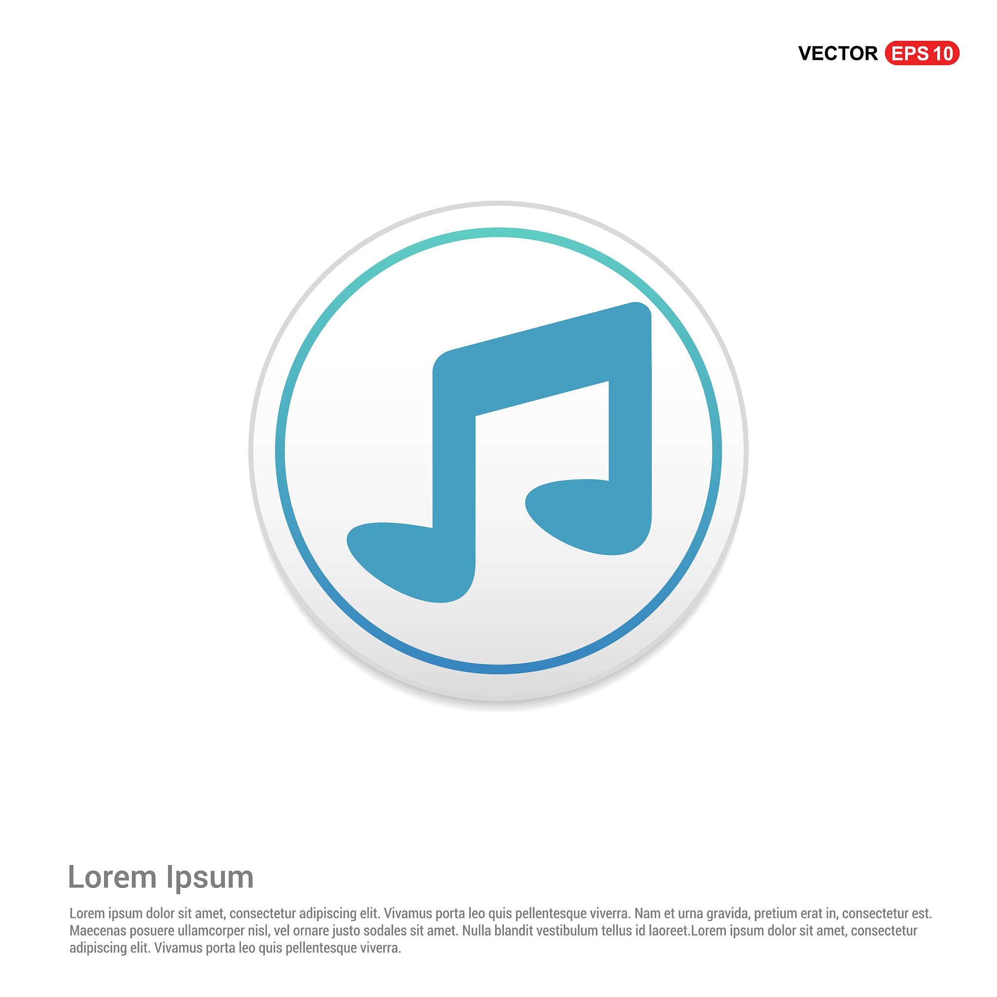 music note icon - white circle button