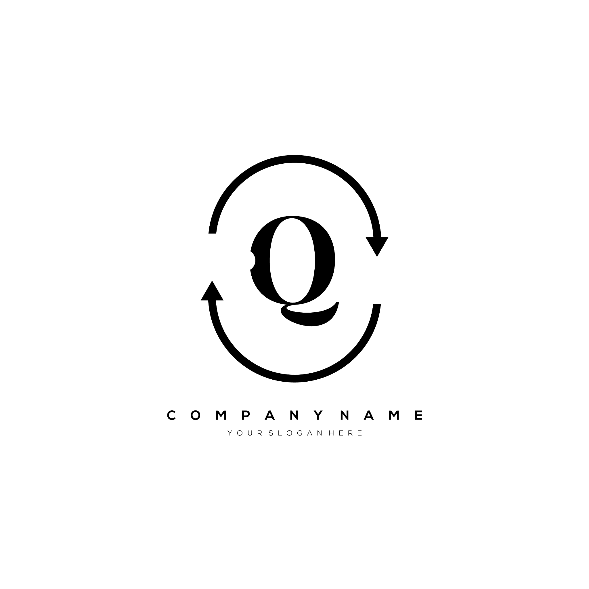 q letter logo template