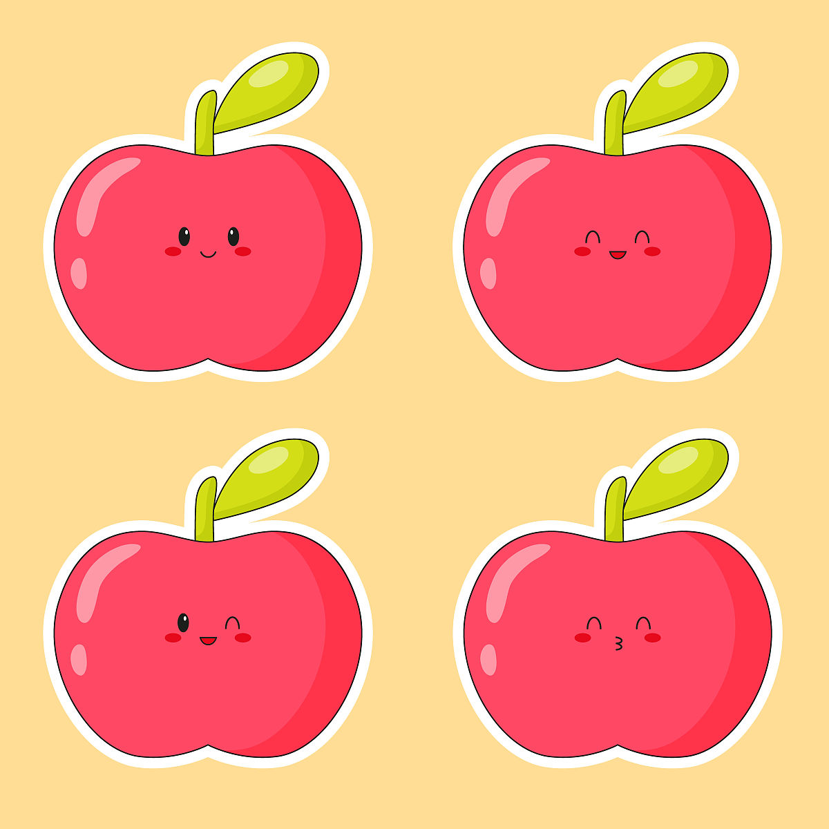 五个小朋友分四个苹果，一刀切法