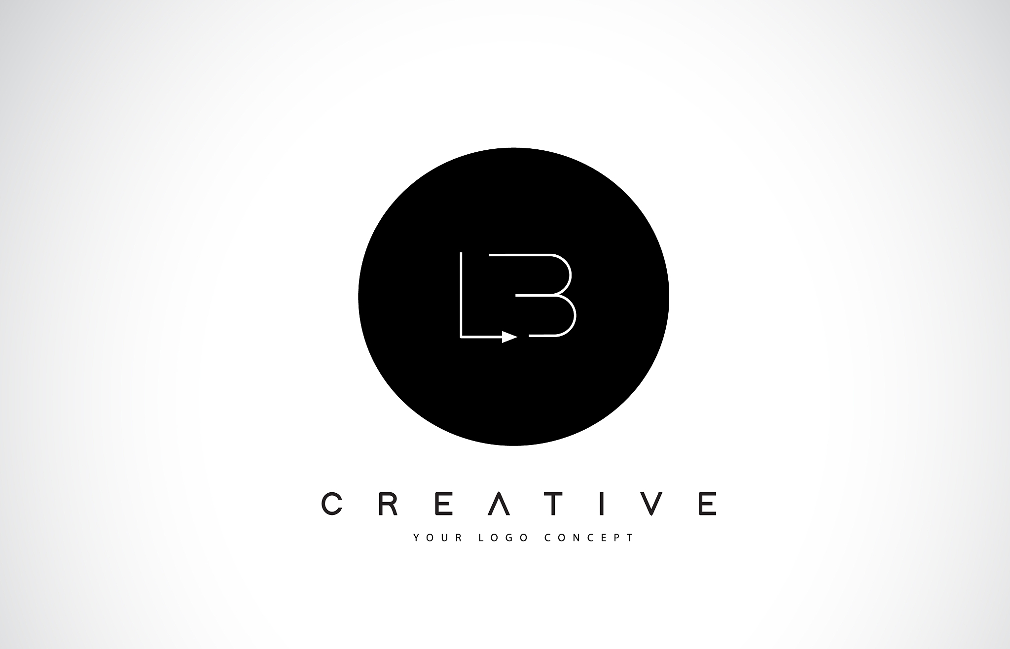 lb l b logo design with black and white creative
