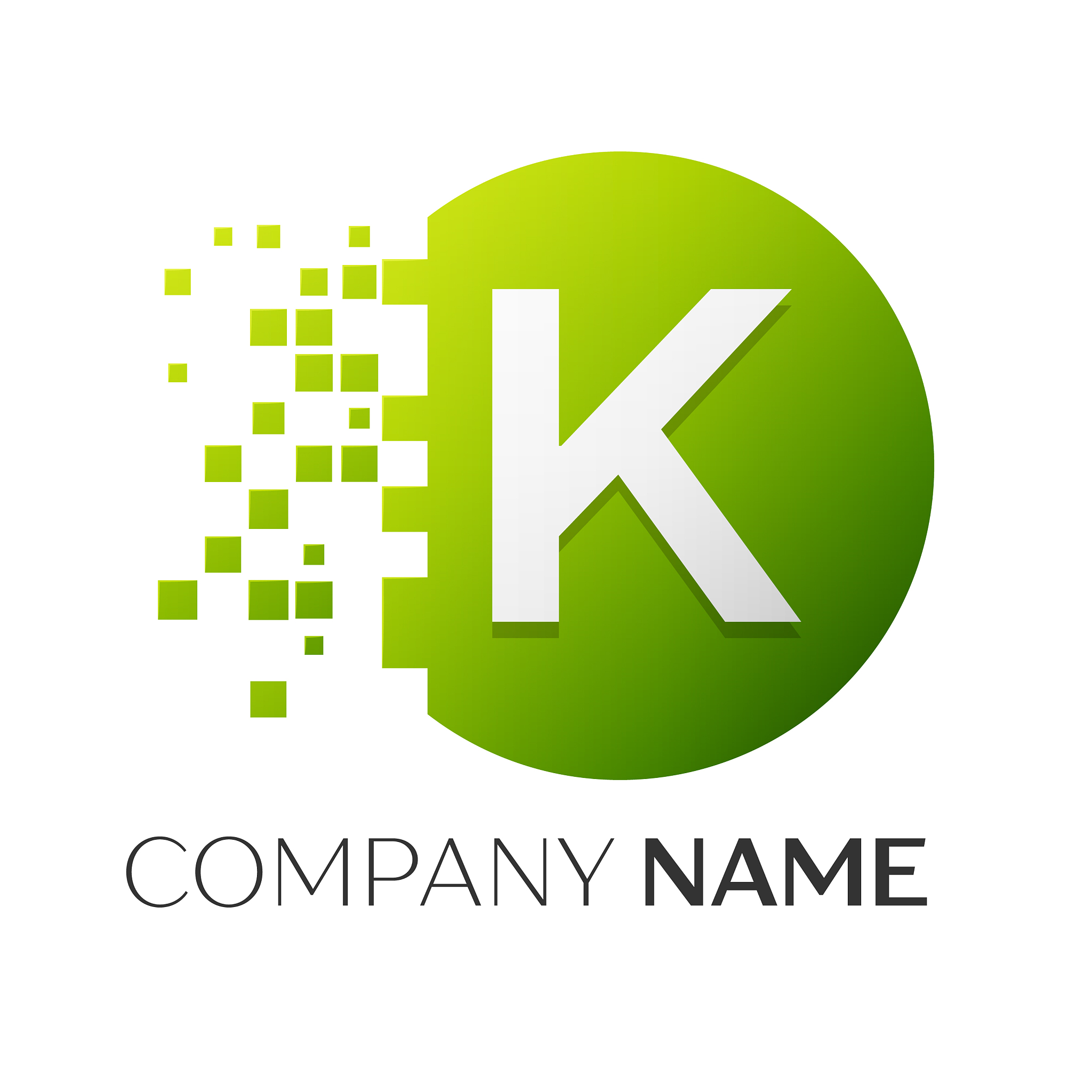 letter k logo symbol in the colorful circle