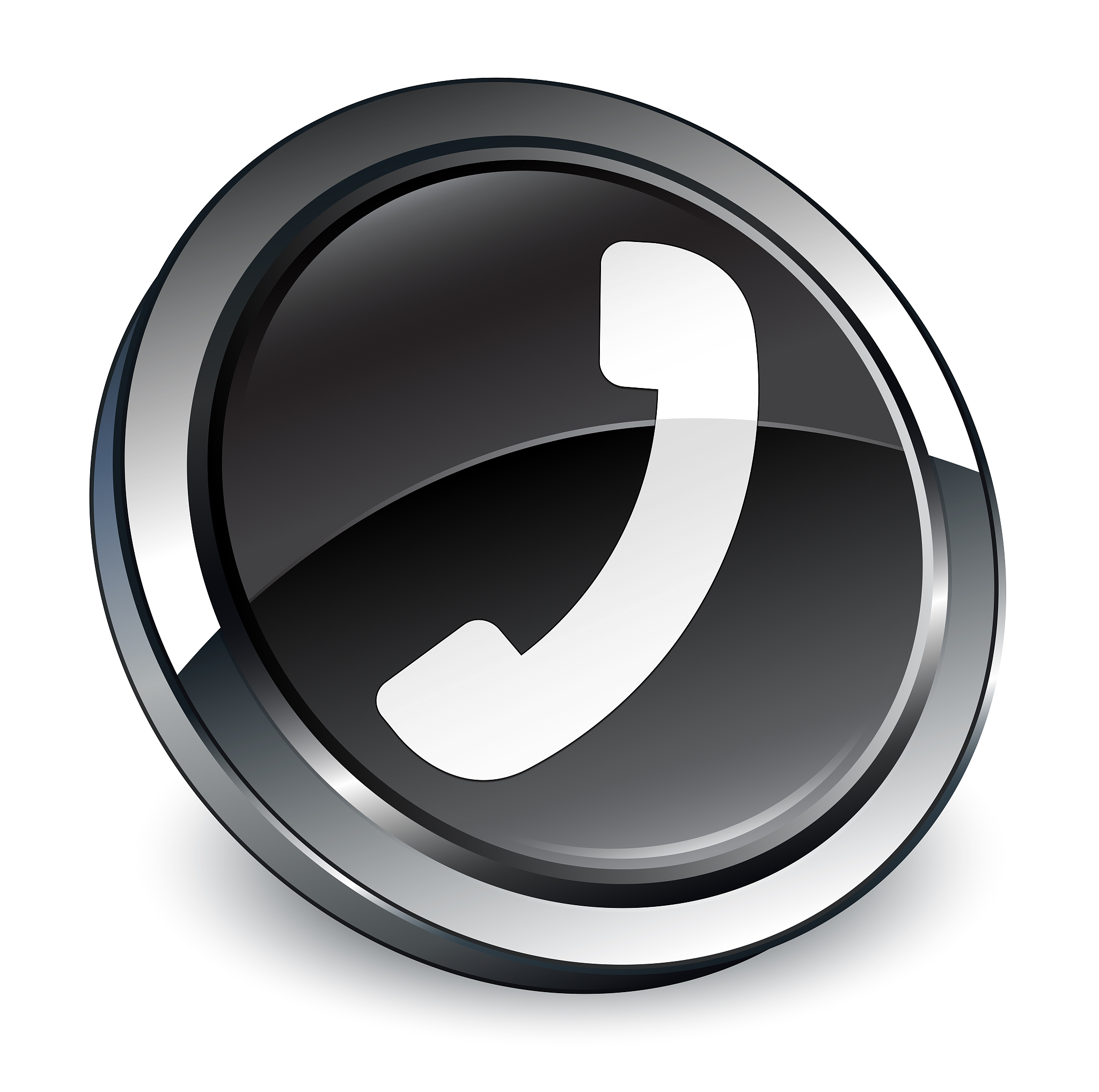 phone icon 3d black round button