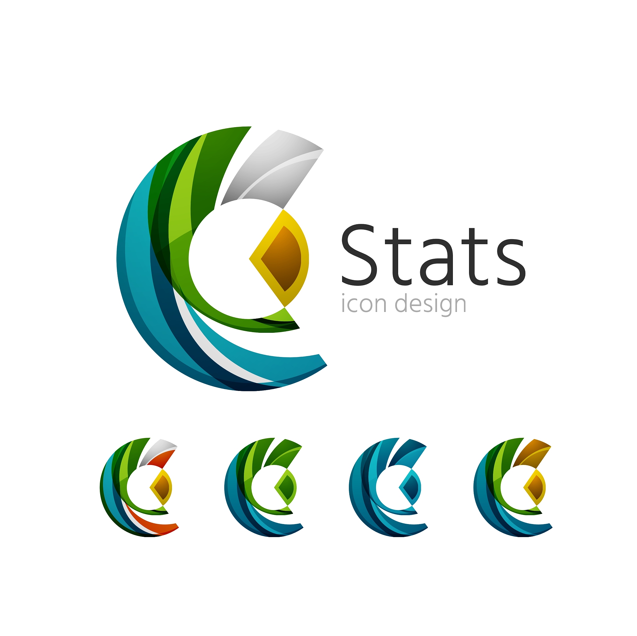 statistics company logo set