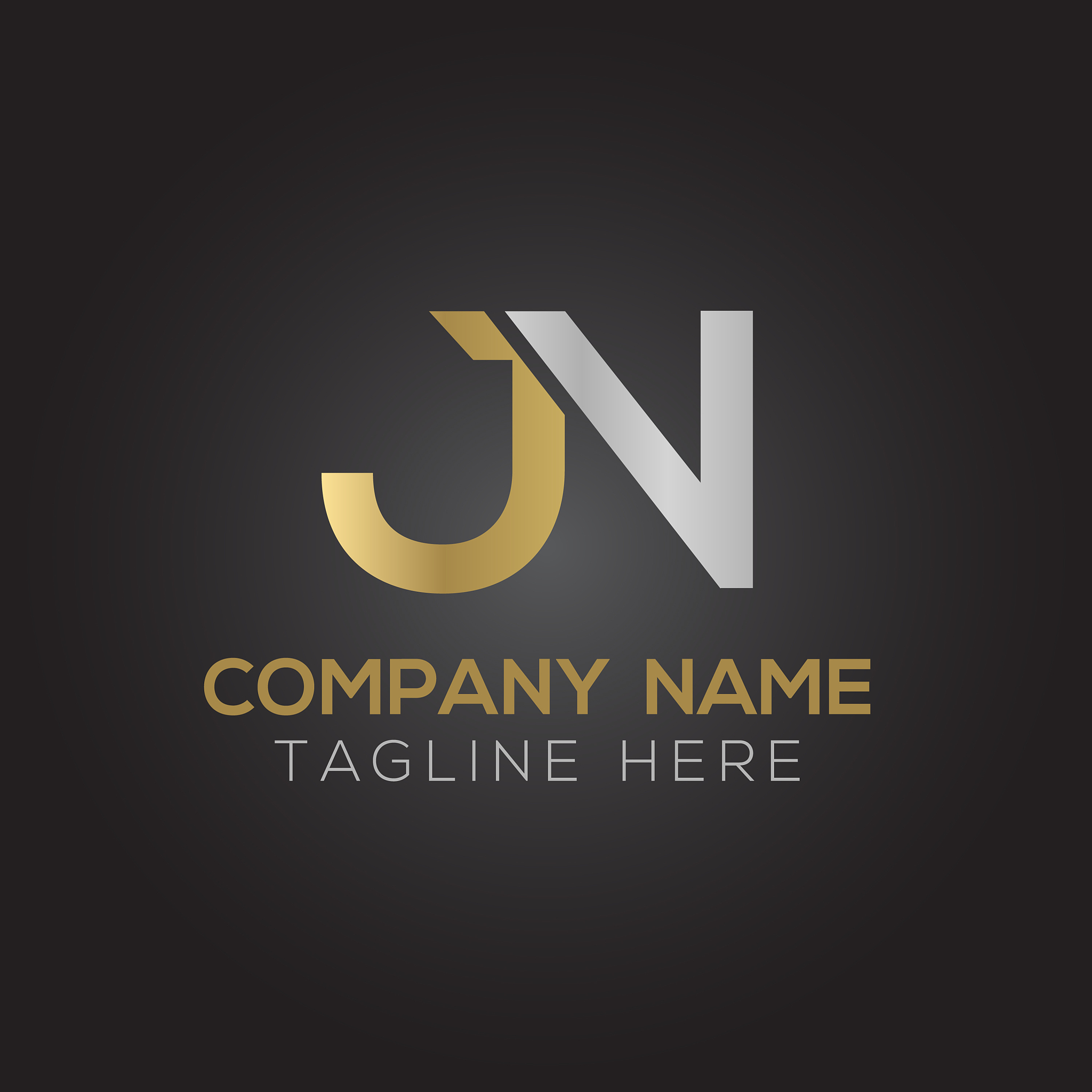creative letter jn logo design template initial