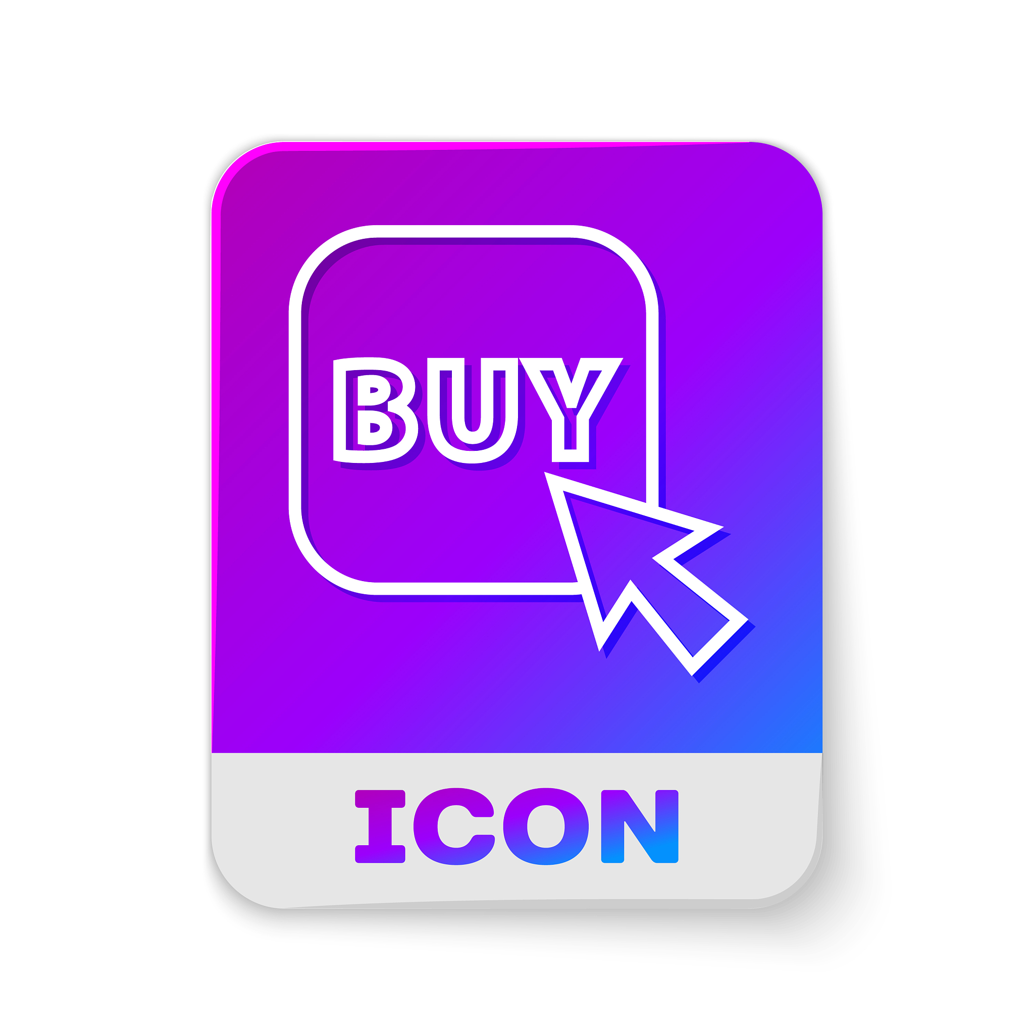 white line buy button icon isolated on white