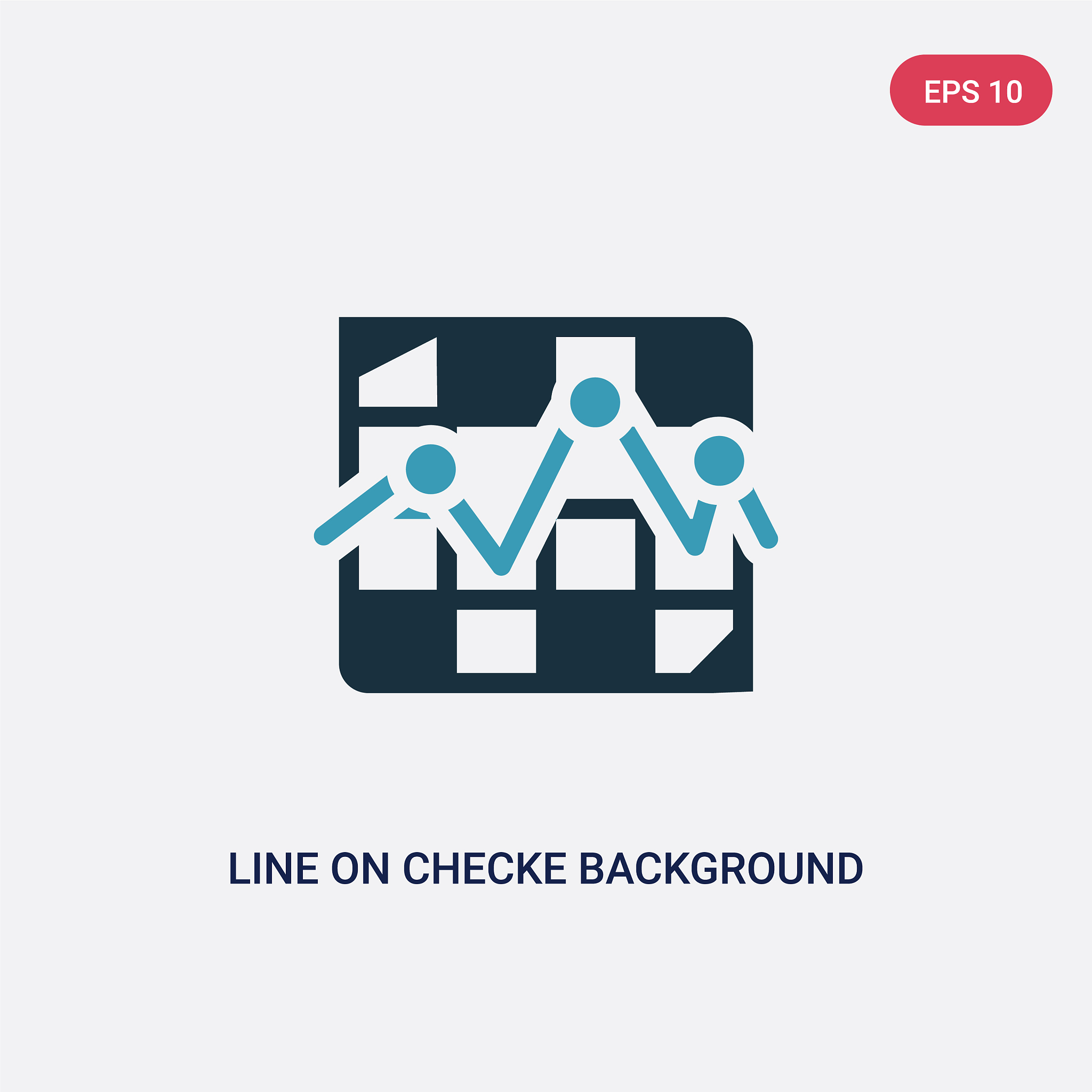 two color line on checke background icon from